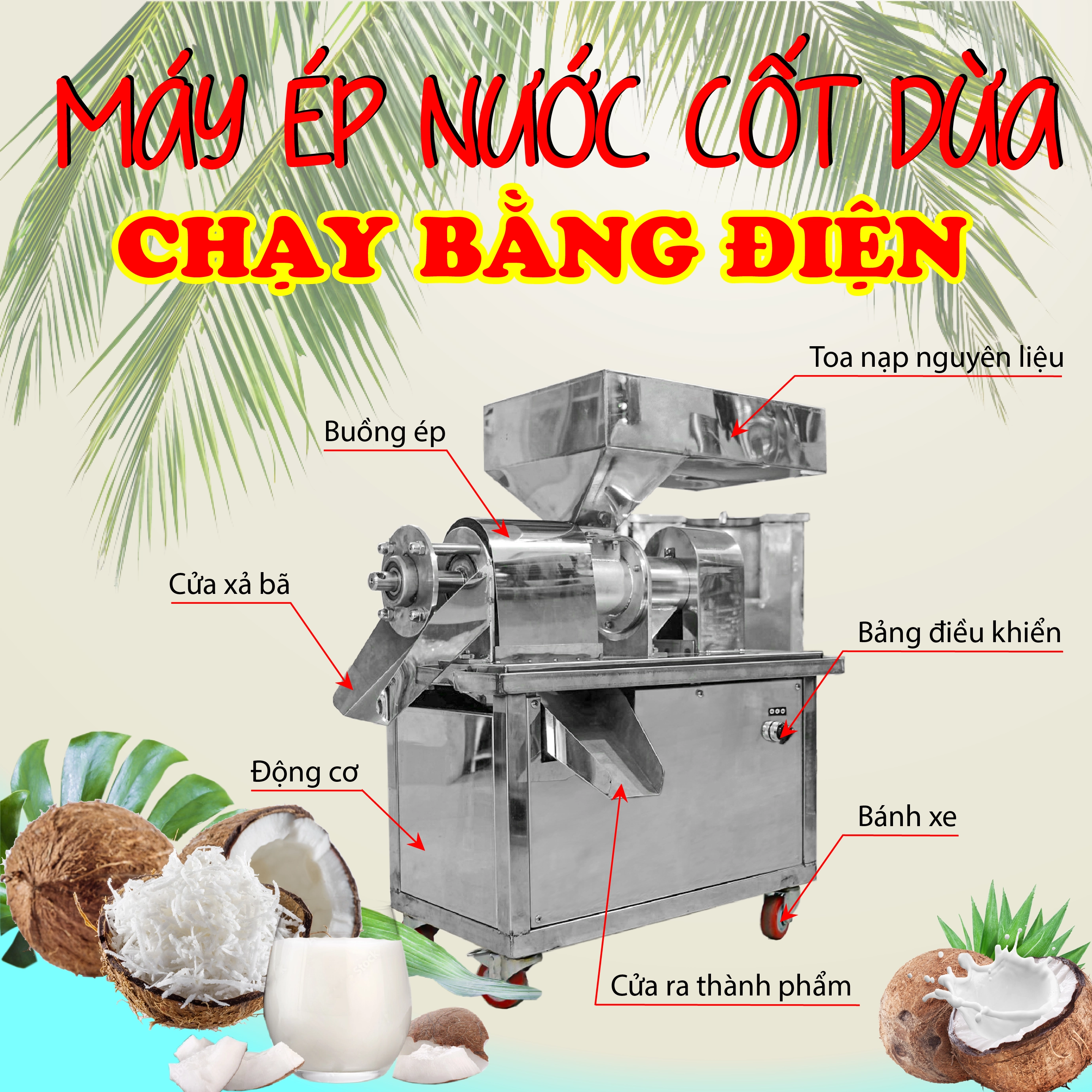 Máy Ép Nước Cốt Dừa Bằng Điện