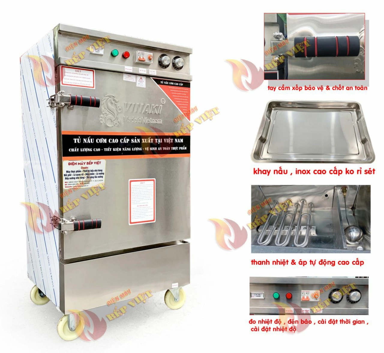 Giới thiệu chi tiết tủ nấu cơm điện