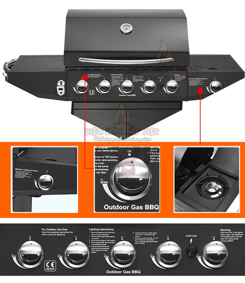 Bếp Nướng Gas cao cấp BBQ Grill KS14075 ( 5+1)