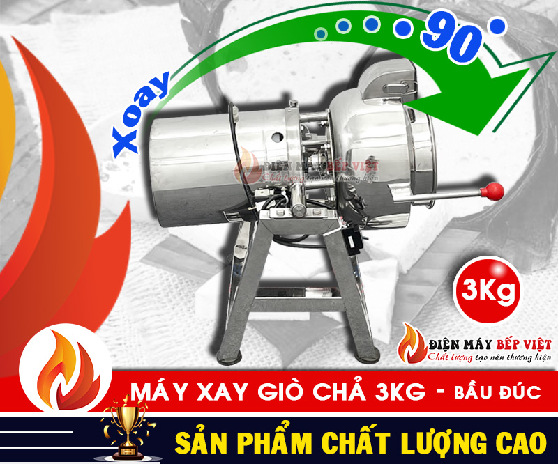 Máy Xay Giò Chả 3kg - Inox 304 - Bầu Đúc