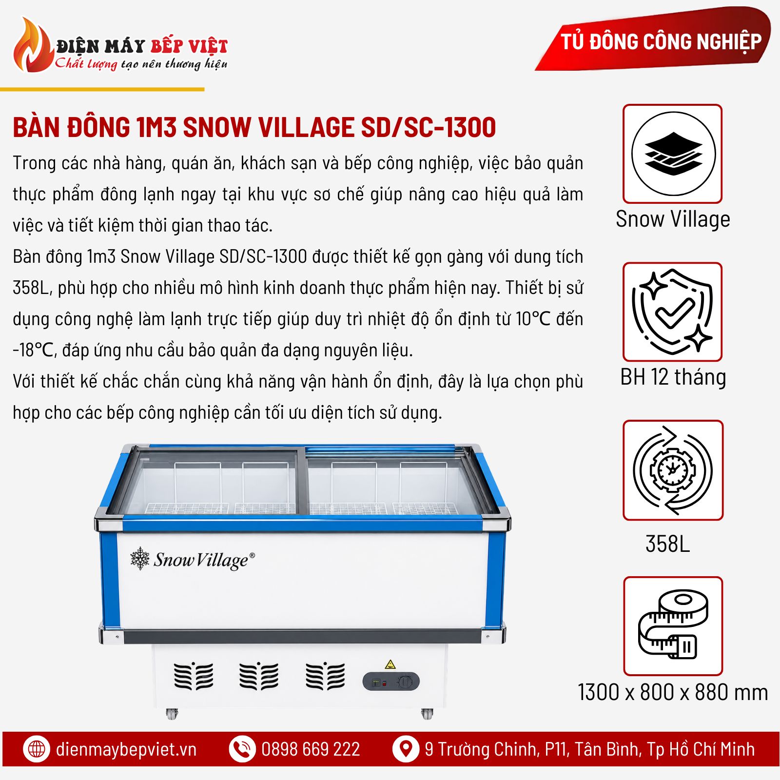 Bàn Đông 1m3 Snow Village SD/SC-1300