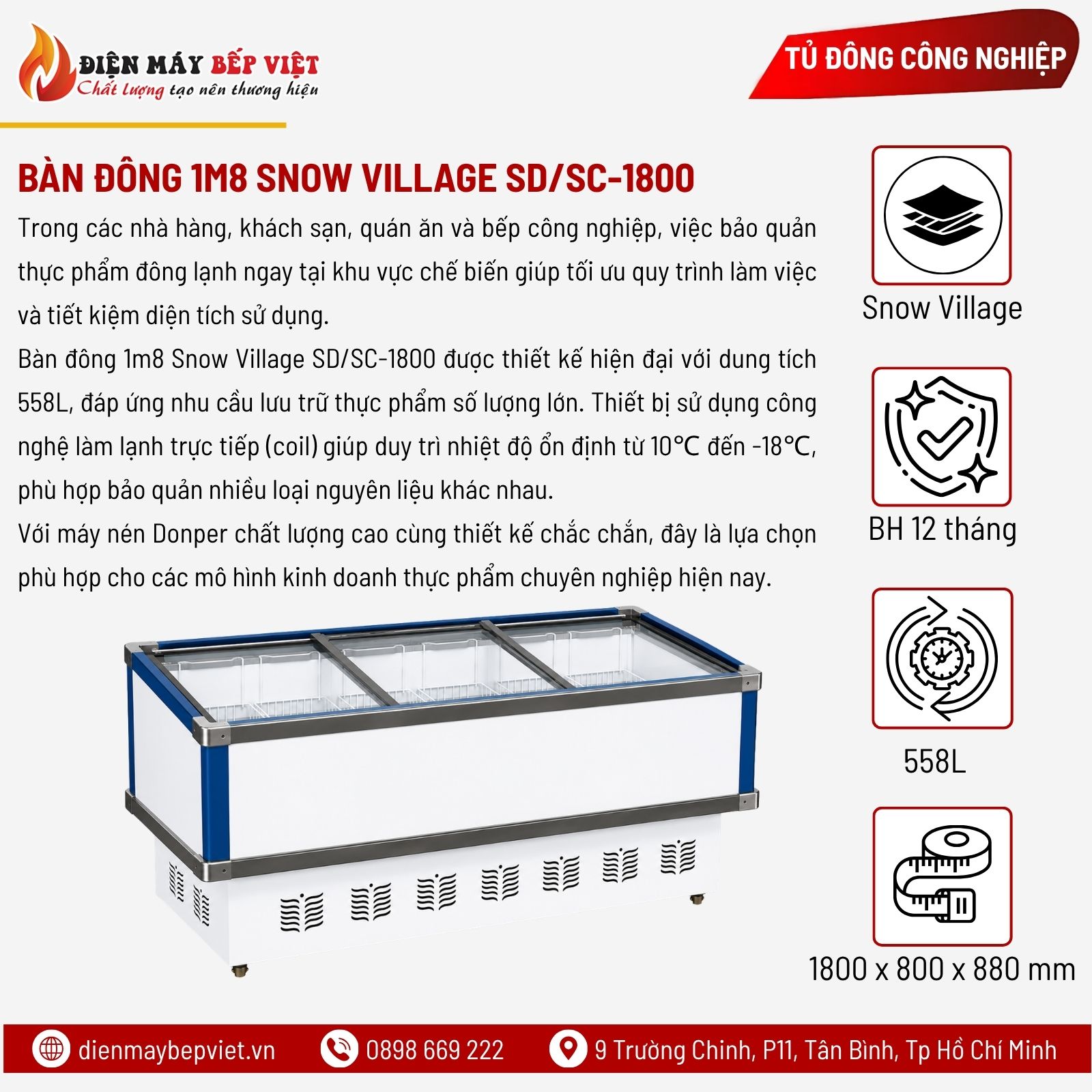 Bàn Đông 1m8 Snow Village SD/SC-1800
