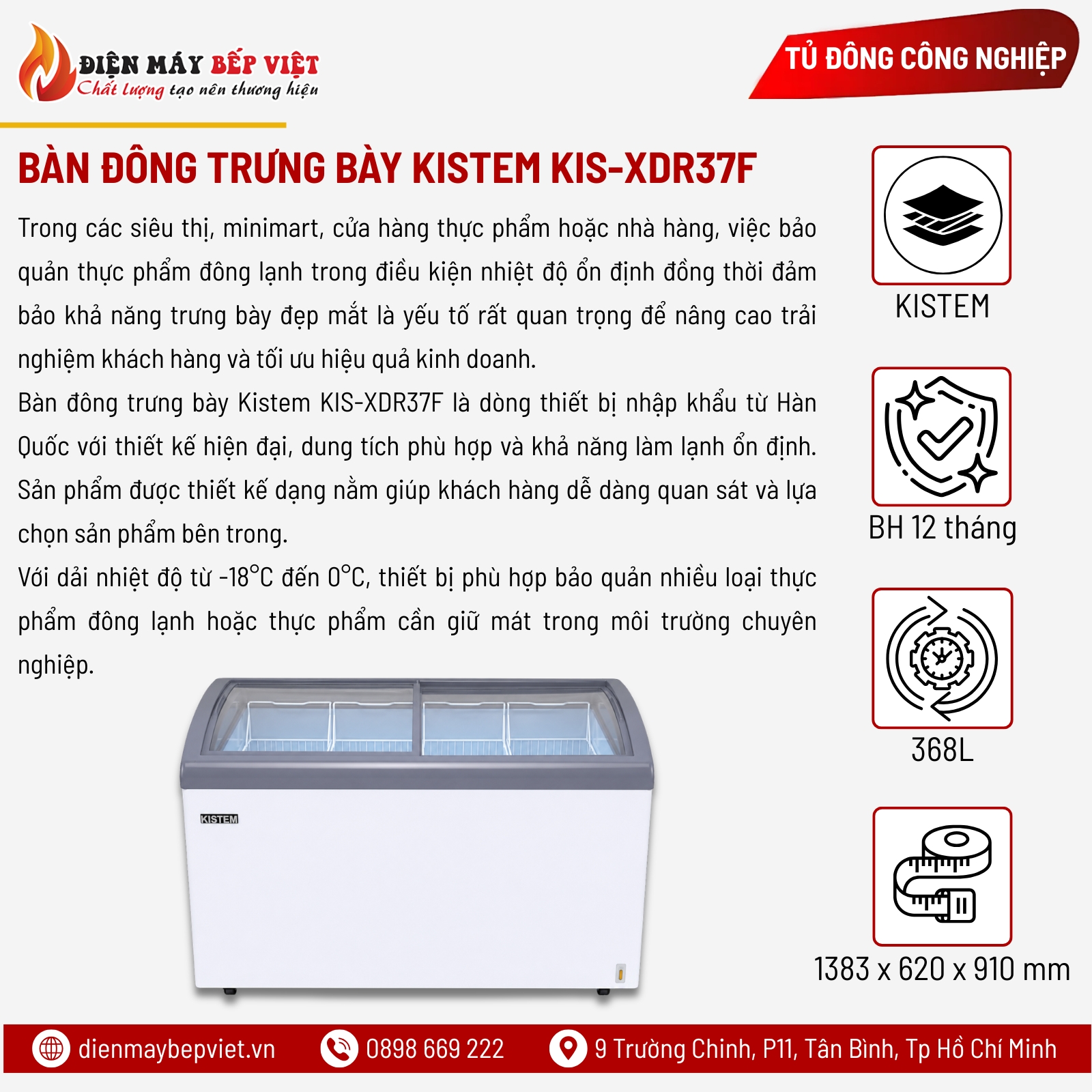 Bàn Đông Trưng Bày Kistem KIS-XDR37F