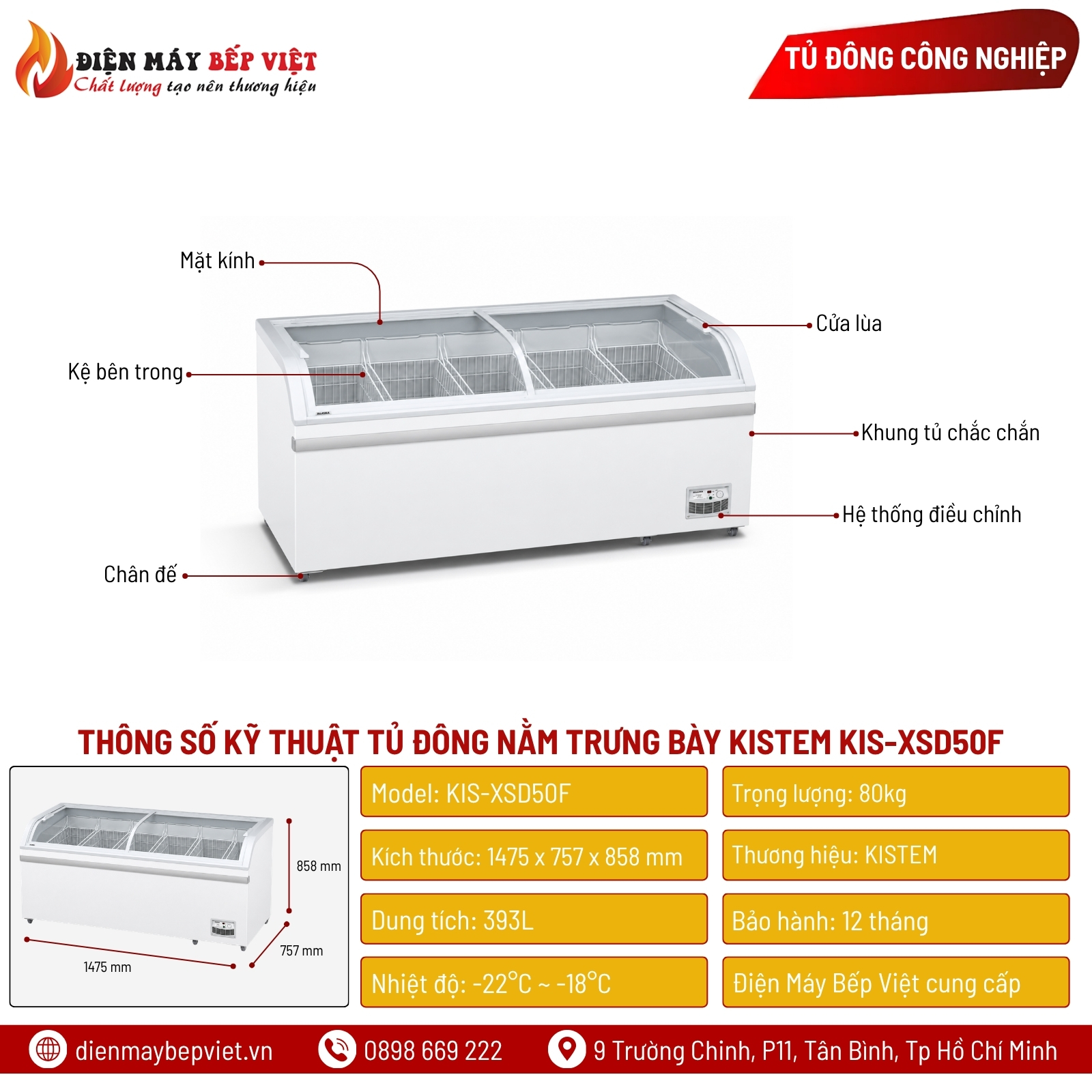 Bàn Đông Trưng Bày Kistem KIS-XSD50F