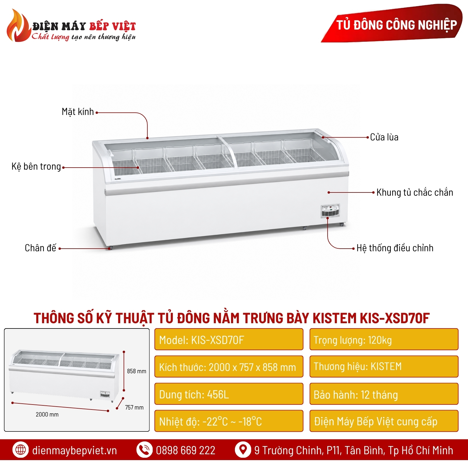 Bàn Đông Trưng Bày Kistem KIS-XSD70F