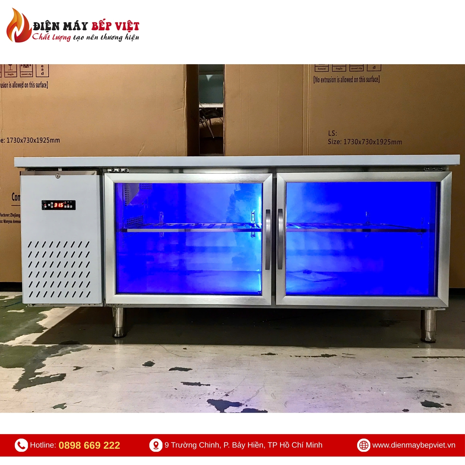 Bàn Mát Cửa Kính Lightcool 1M8 BL-1800 380L