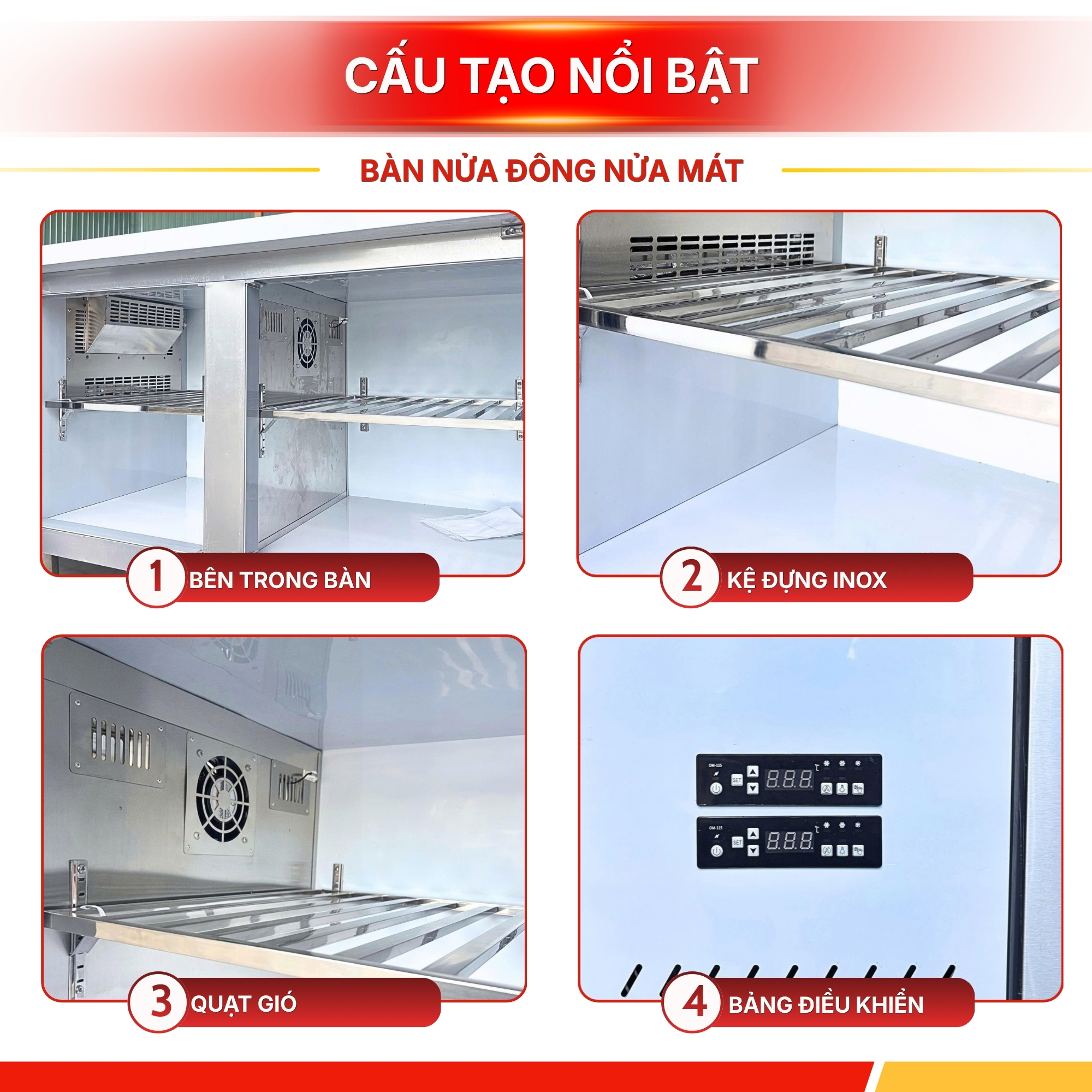 Bàn Nửa Đông Nửa Mát Inox A-ECO BL-1500
