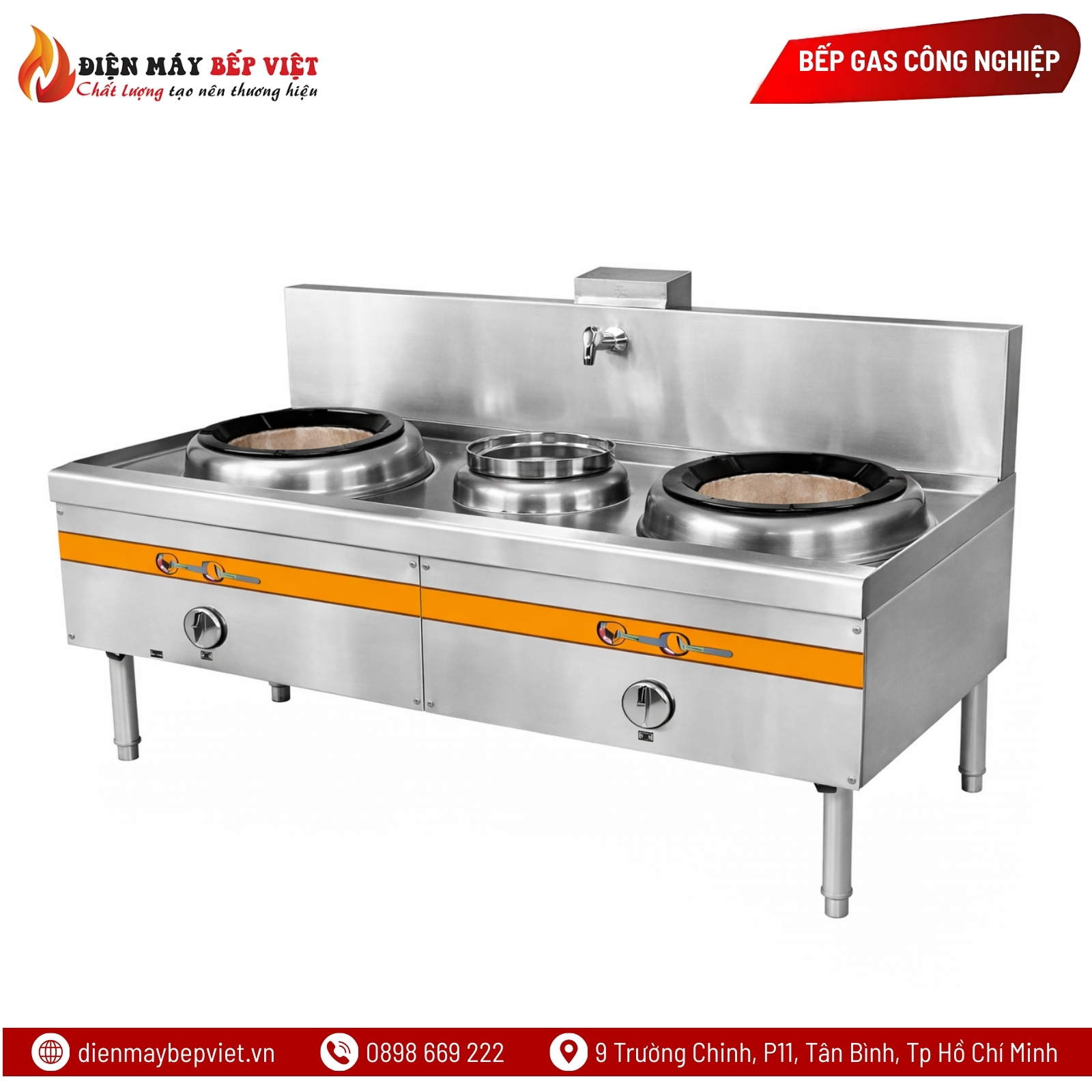 Bếp Á 2 Họng Đất Có Quạt Thổi 1m5