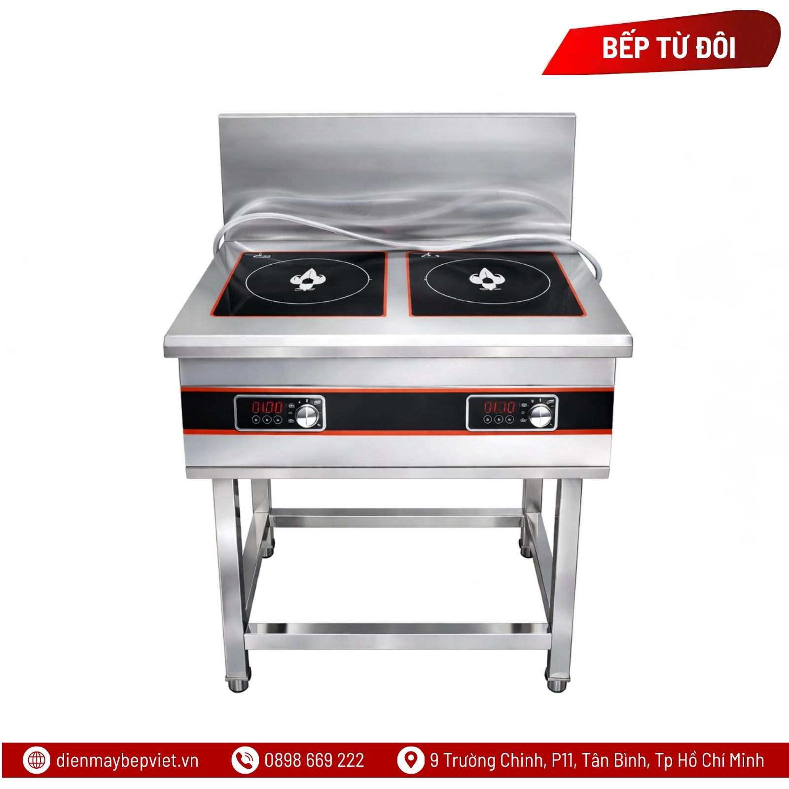 Bếp Âu 2 Điện Từ 3.5kW Chiều Ngang Chân Cao