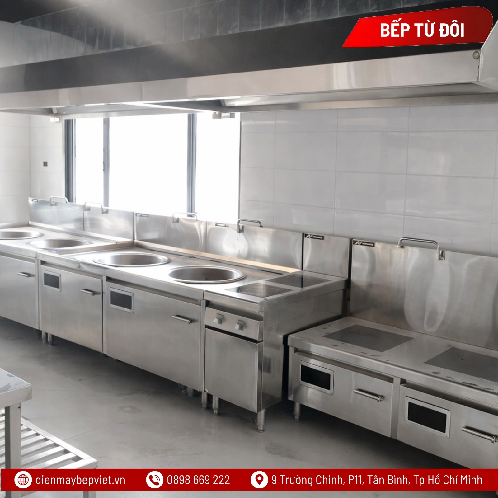 Bếp Âu 2 Điện Từ 3.5kW Chiều Ngang Chân Cao