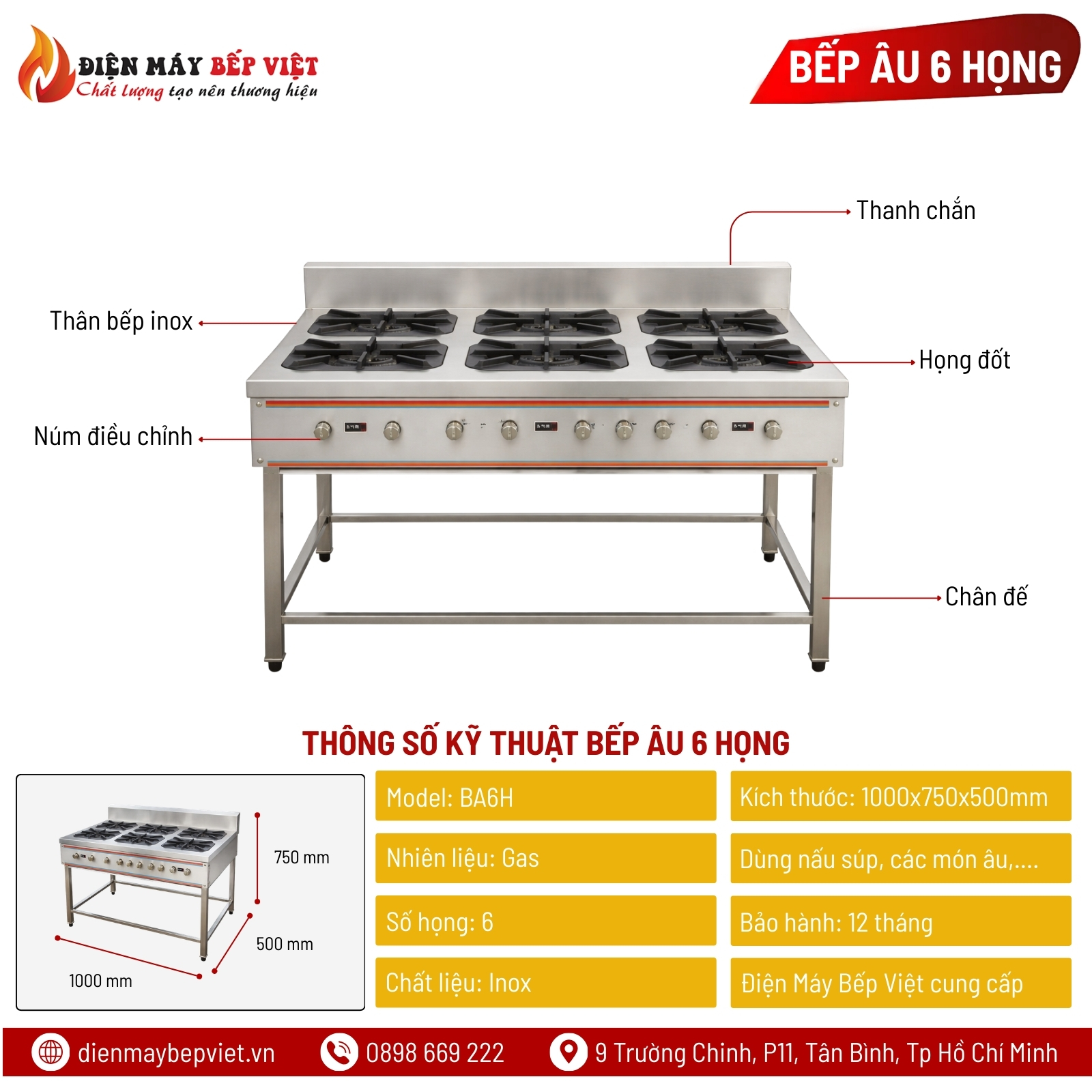 Bếp Âu 6 Họng