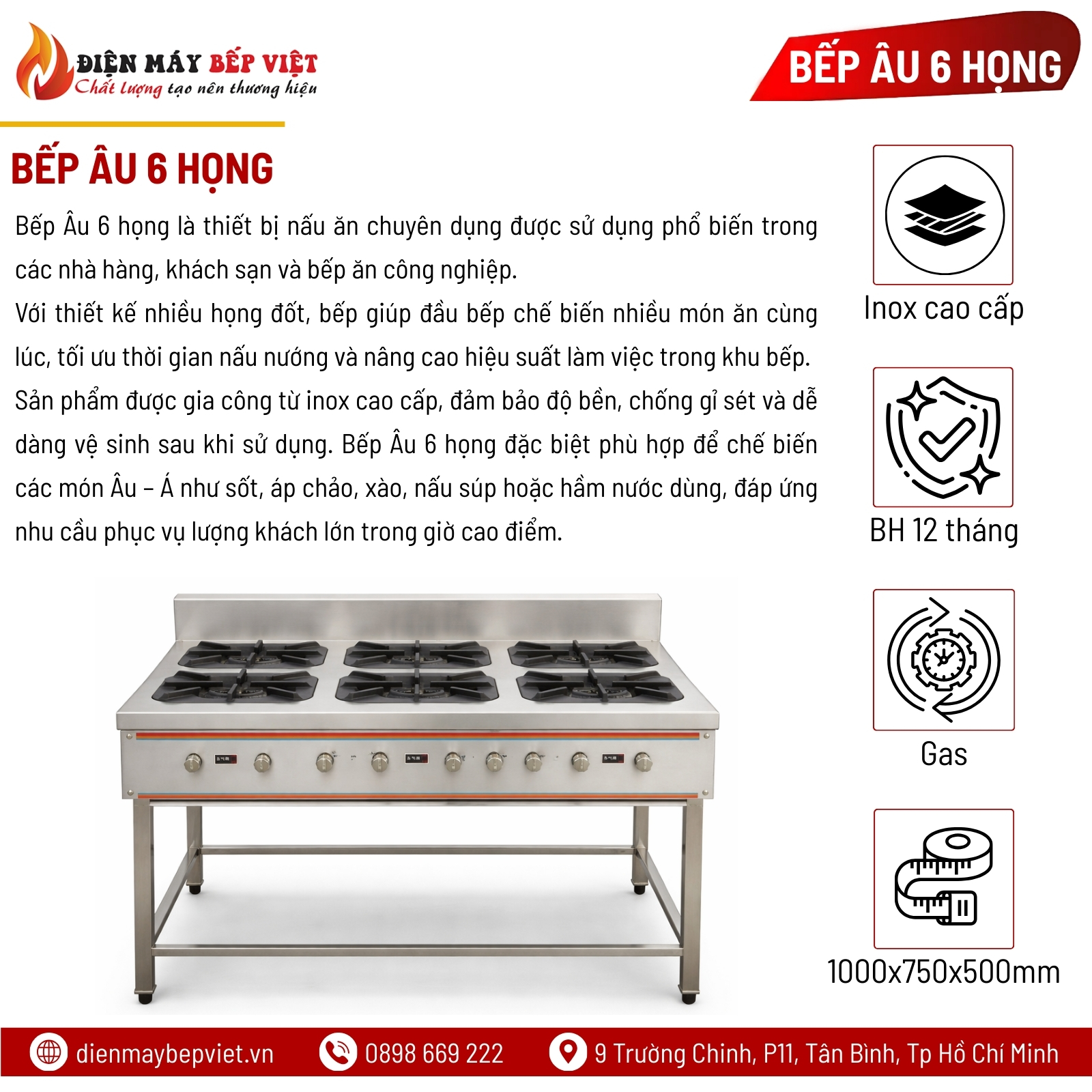 Bếp Âu 6 Họng