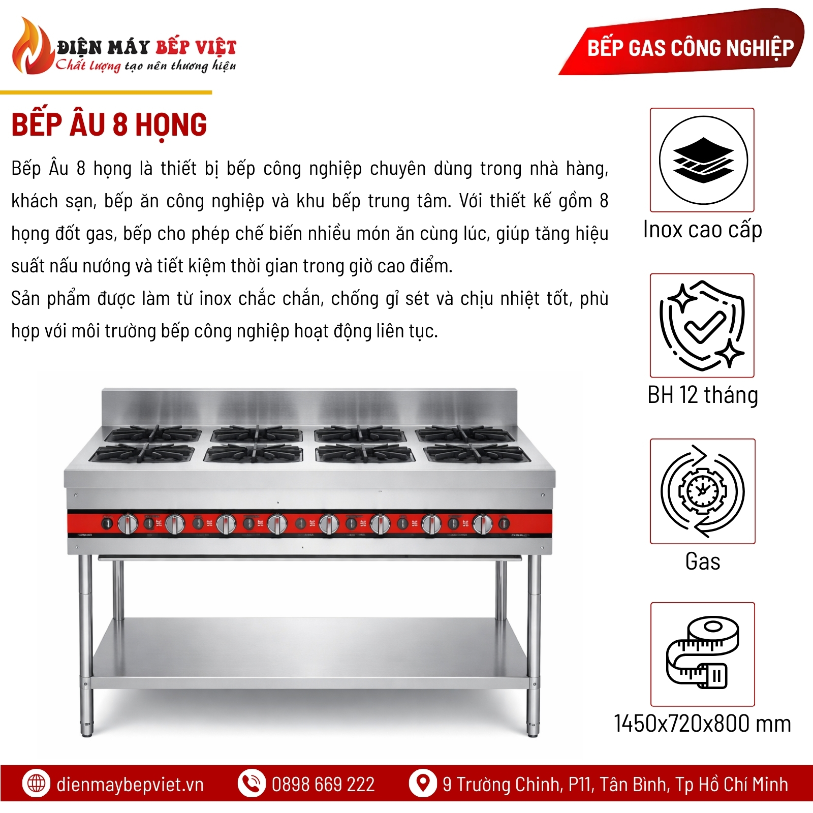 Bếp Âu 8 Họng