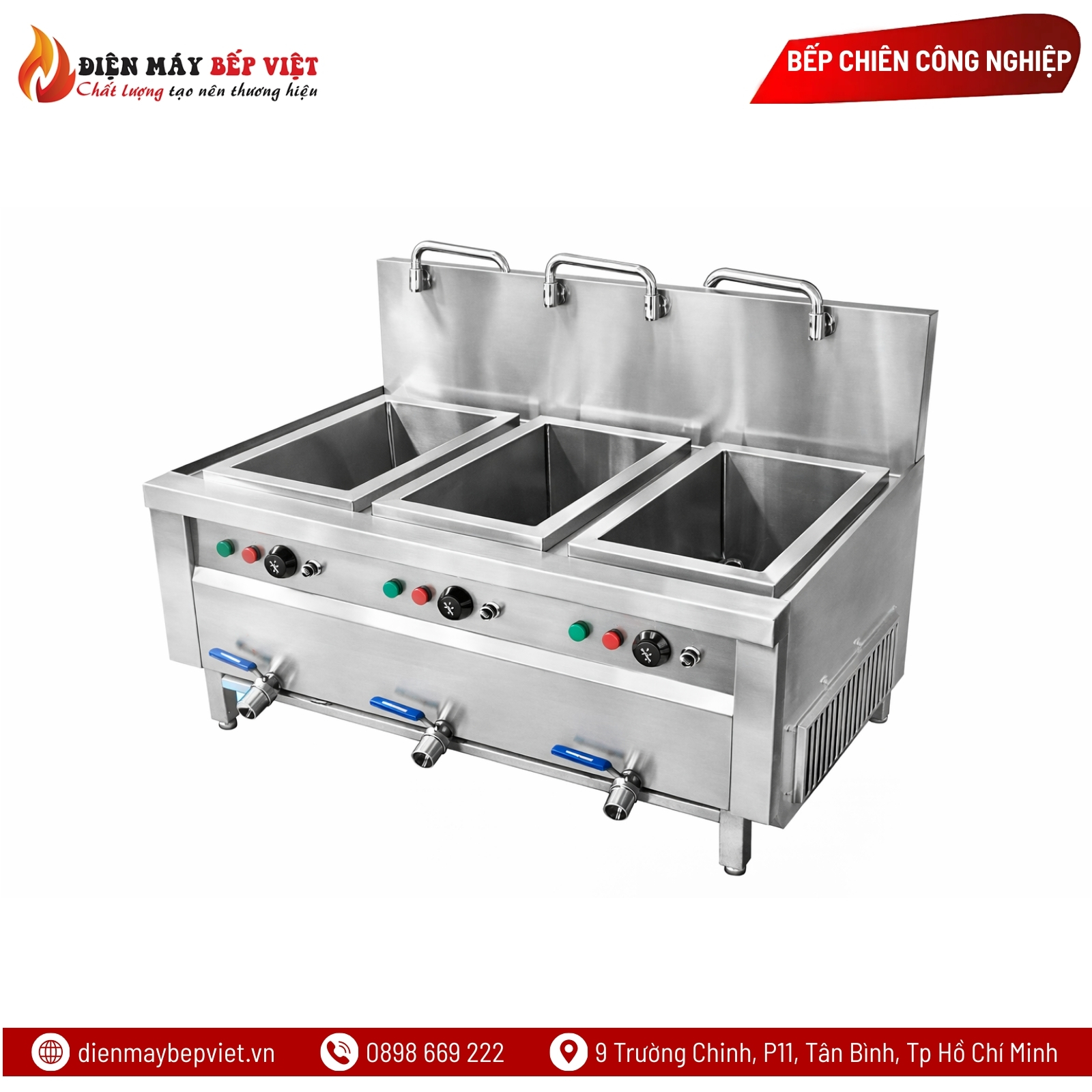 Bếp Chiên Điện Công Nghiệp 3 Ngăn