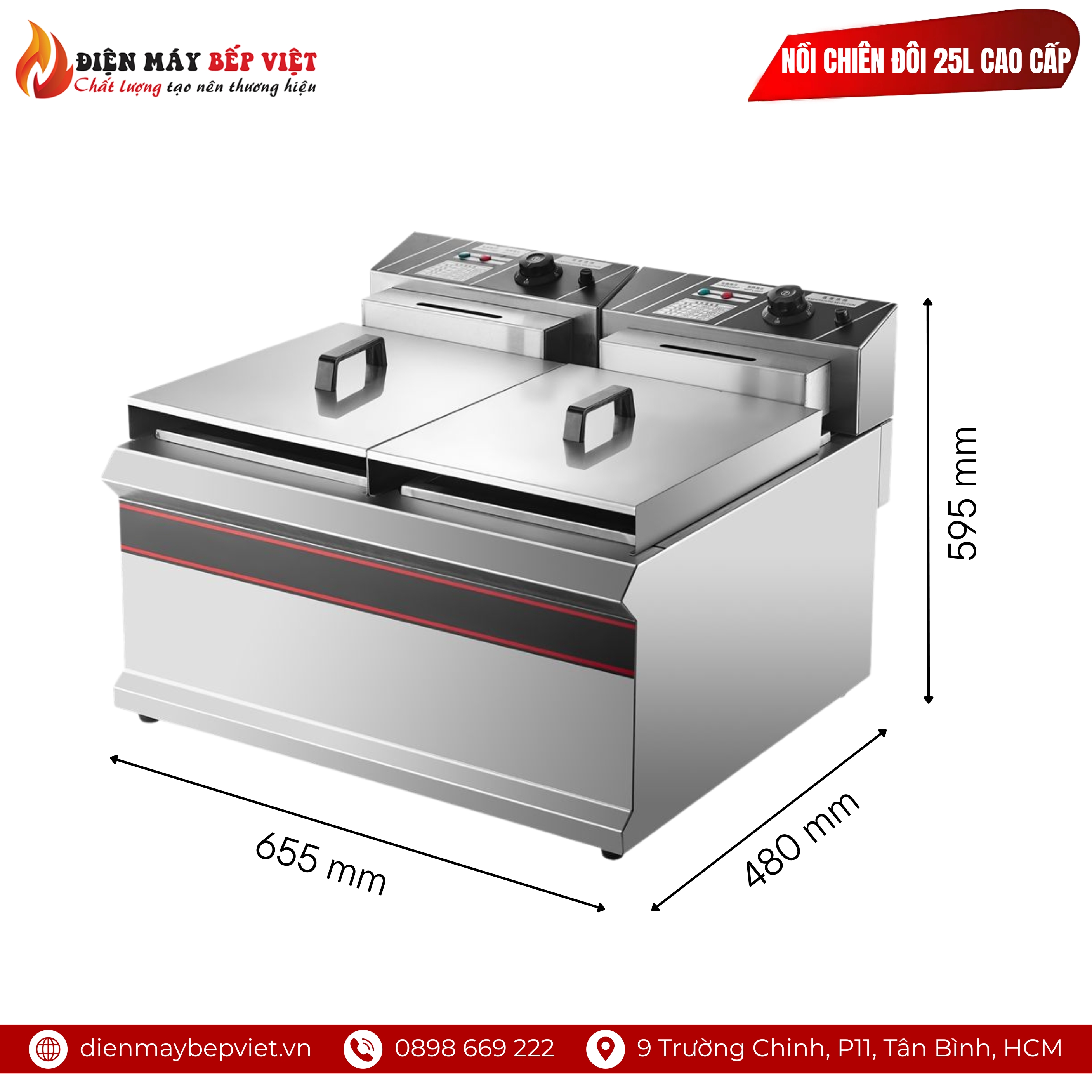 Bếp Chiên Đôi 25L Cao Cấp