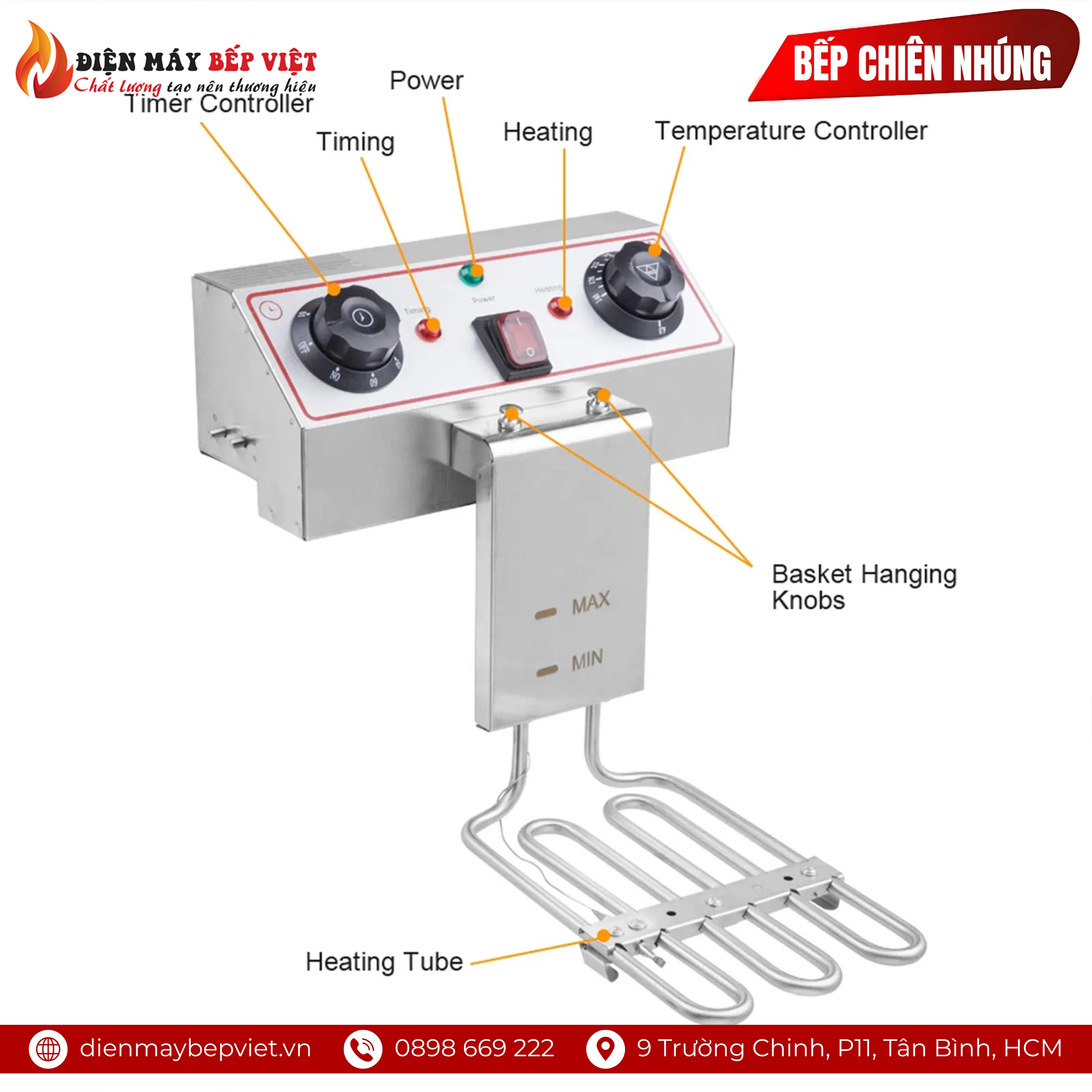 Bếp Chiên Đơn 10L Có Van Xả - EH101V