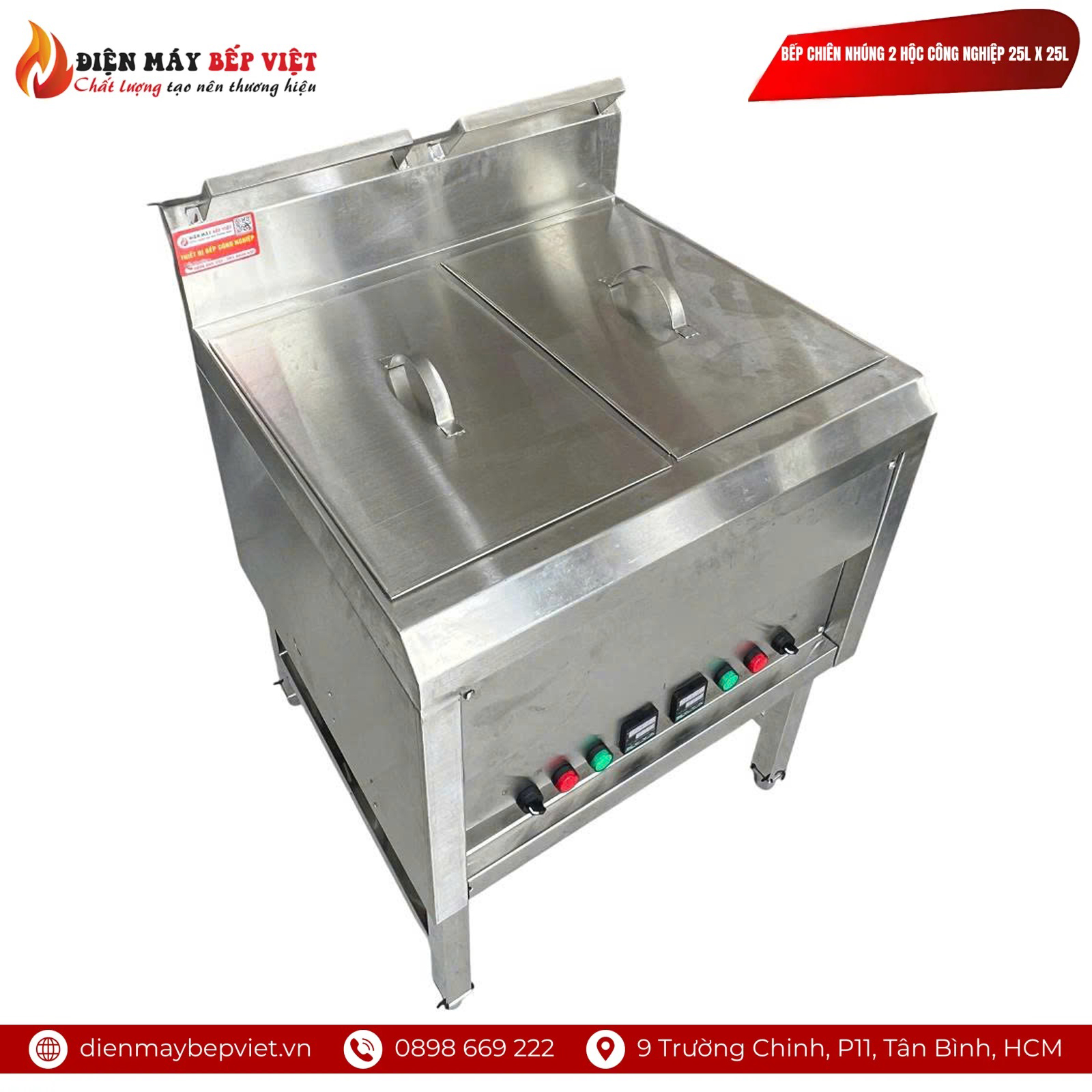 Bếp Chiên Nhúng 2 Hộc Công Nghiệp 25L x 25L