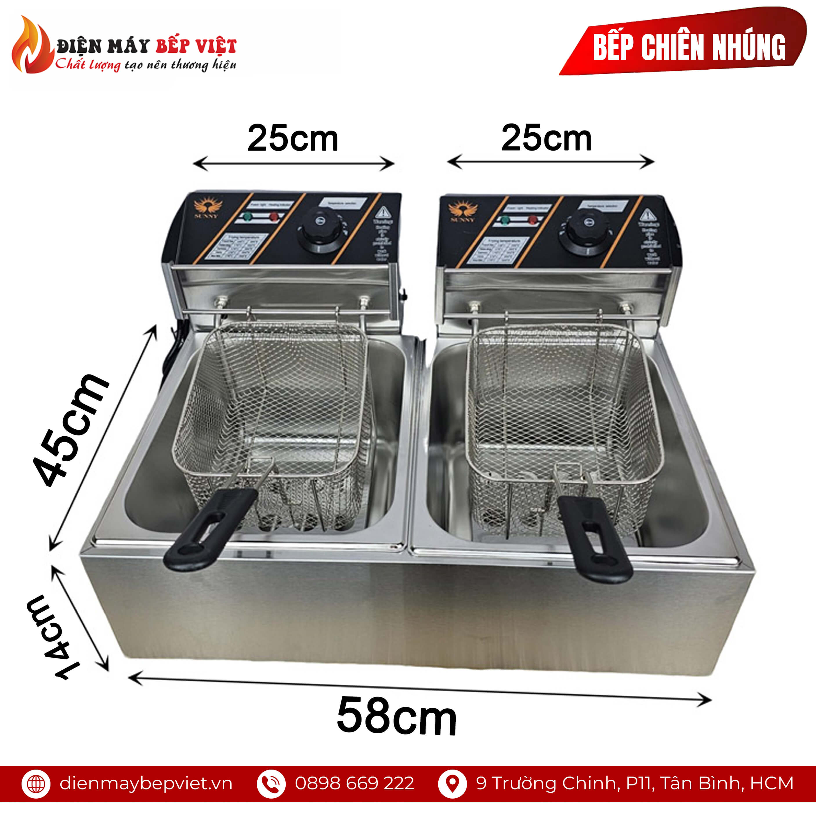 Bếp Chiên Nhúng Đôi 6L+6L Sunny