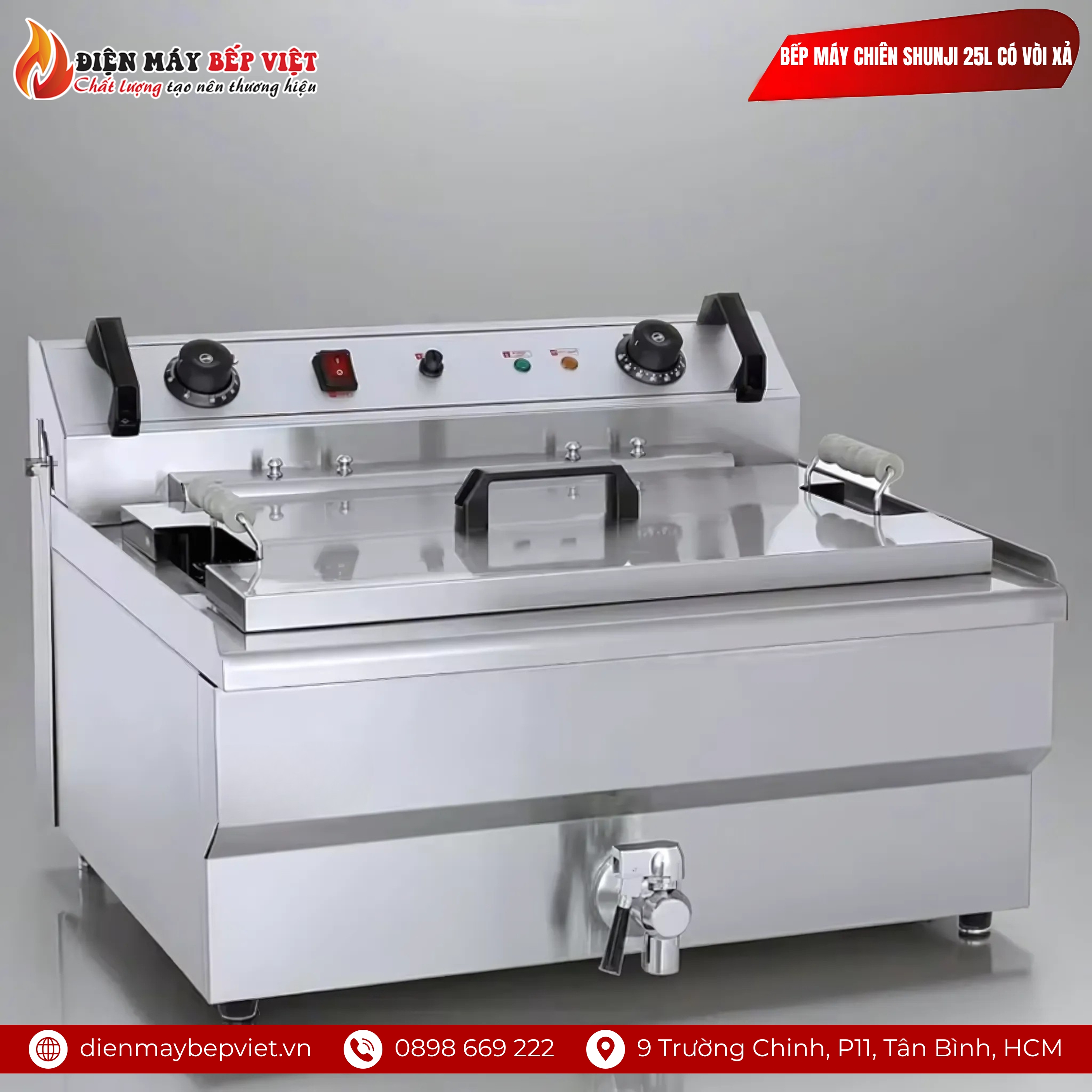 Bếp Chiên Nhúng Shunji 25L Có Vòi Xả