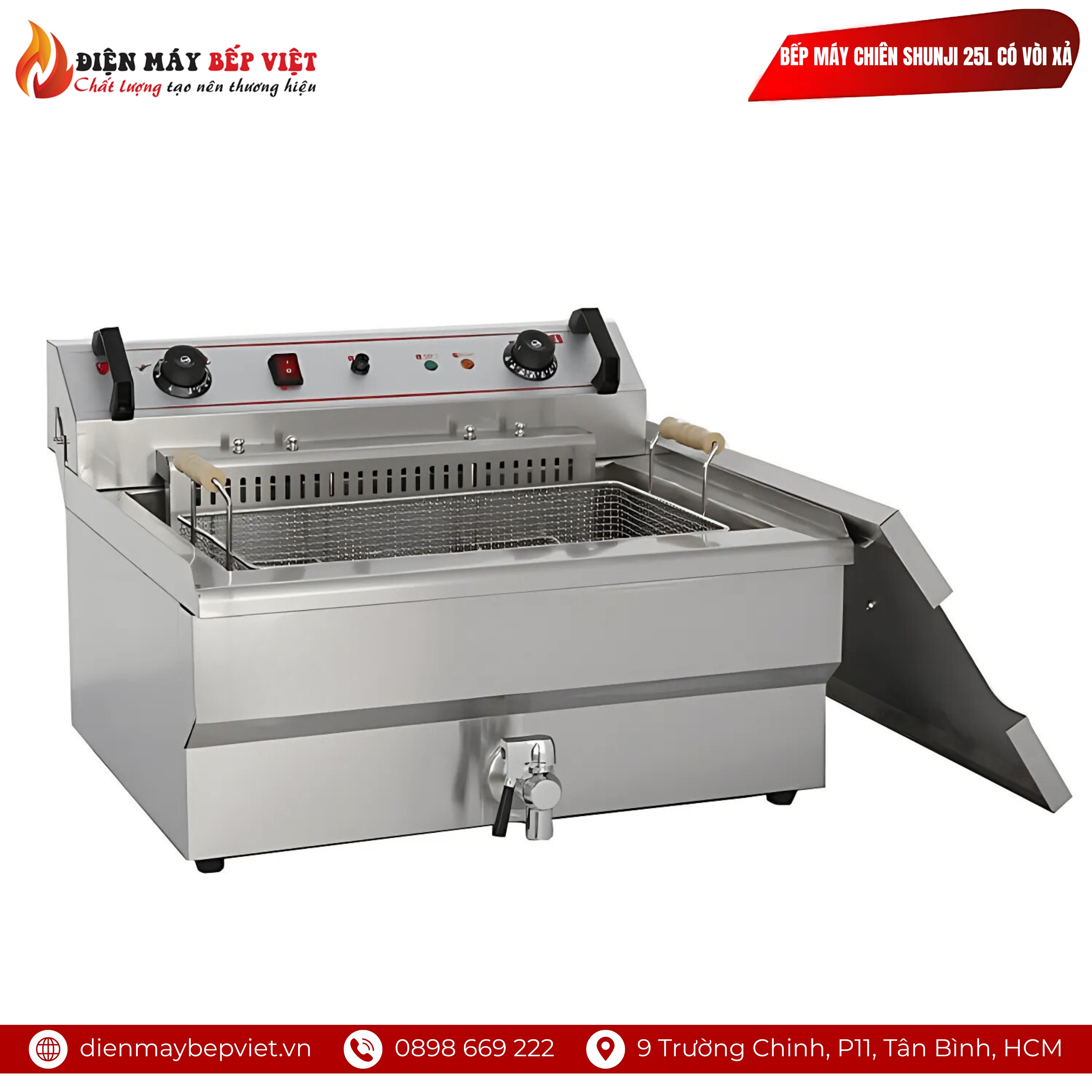Bếp Chiên Nhúng Shunji 25L Có Vòi Xả