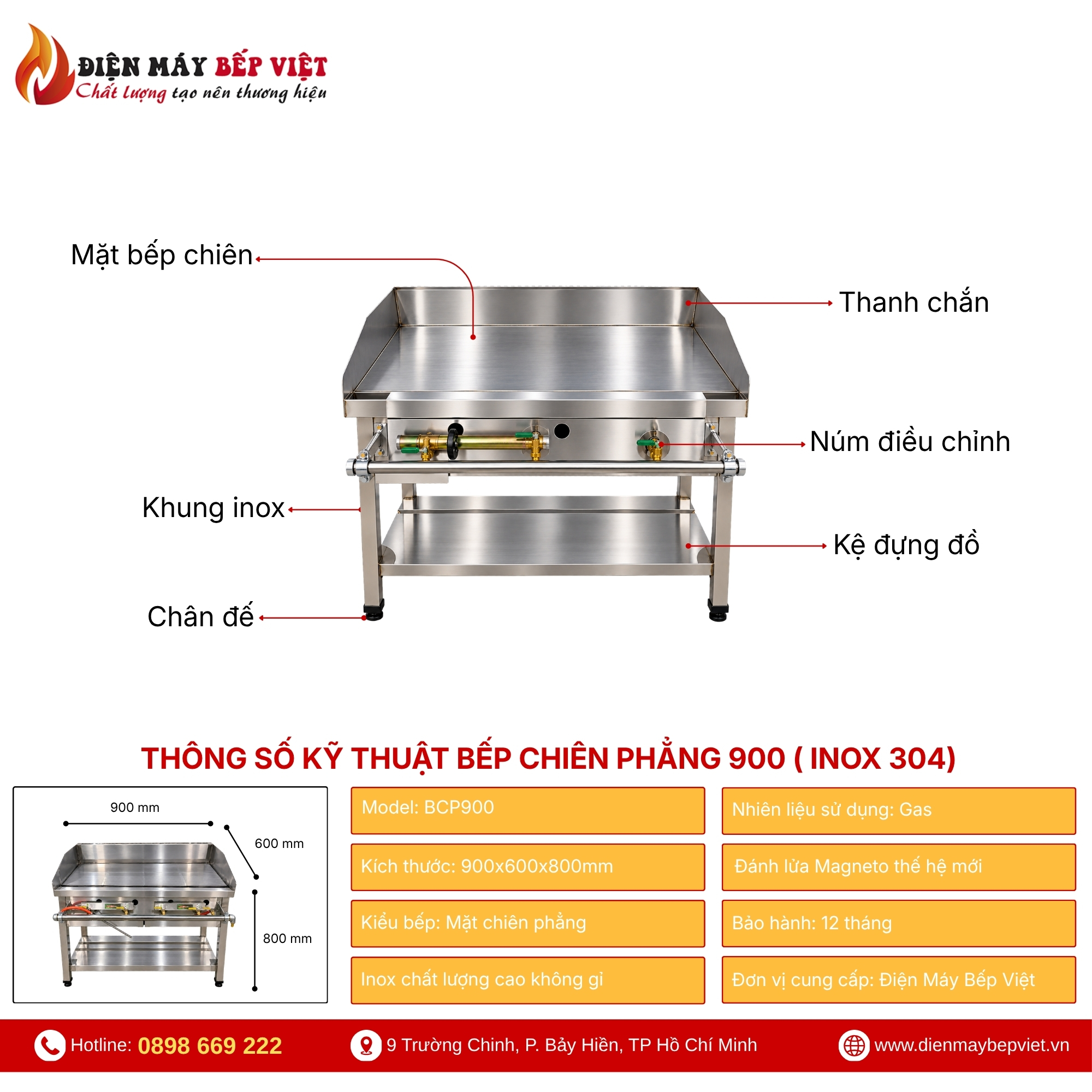 Bếp Chiên Phẳng BCP900