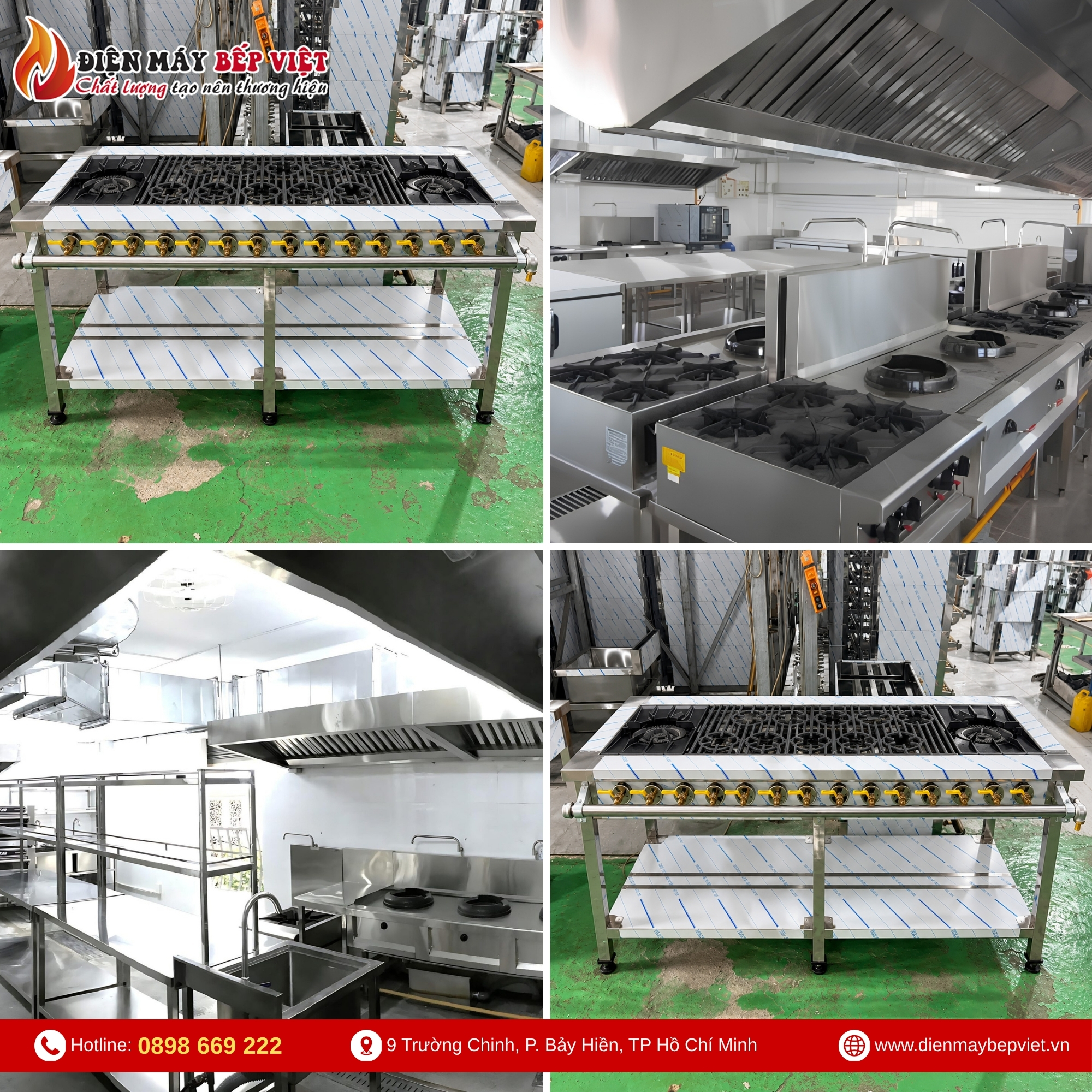 Bếp Gas Công Nghiệp 2 Họng Lớn 10 Họng Nhỏ