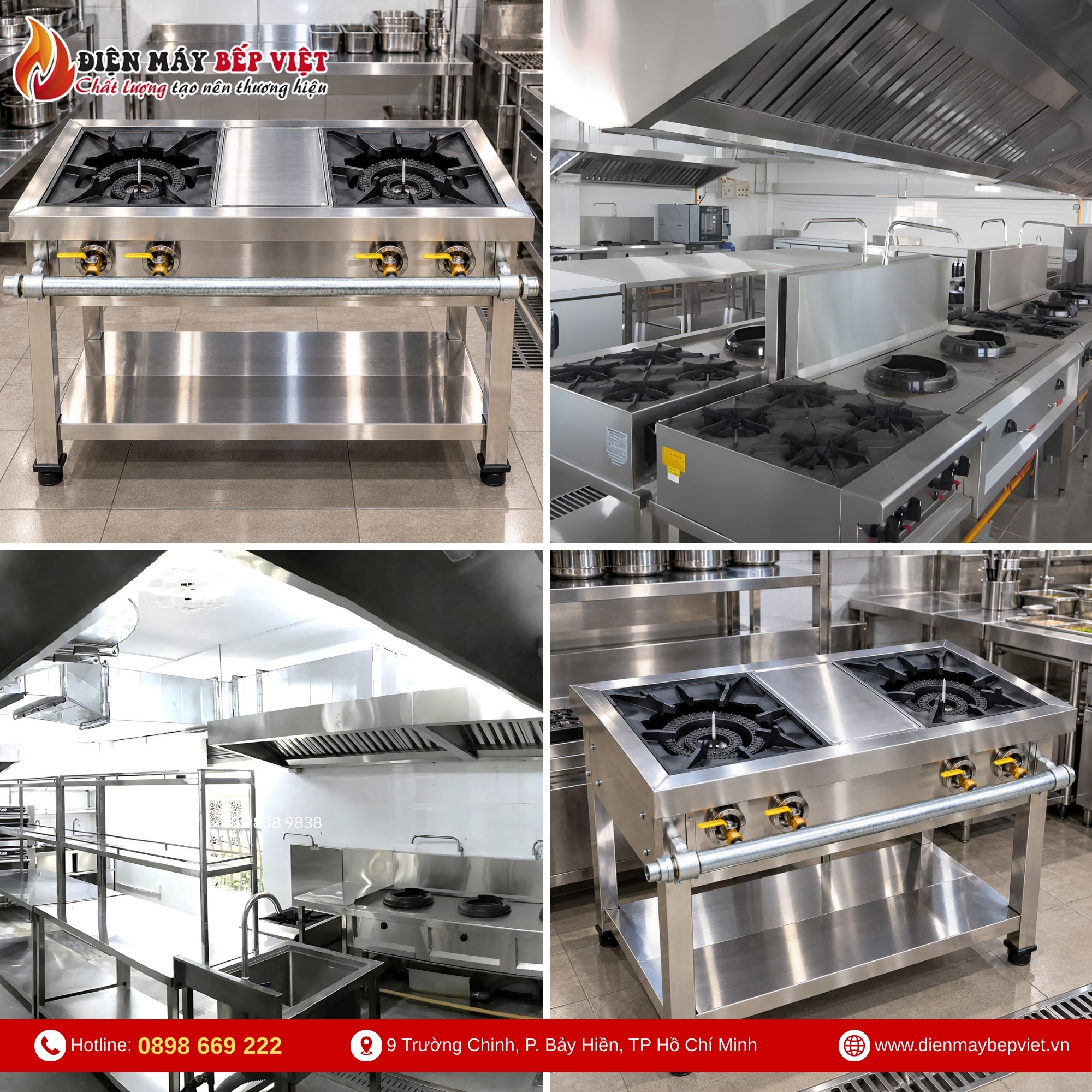 Bếp gas hai họng lớn kích thước 900x600x800mm