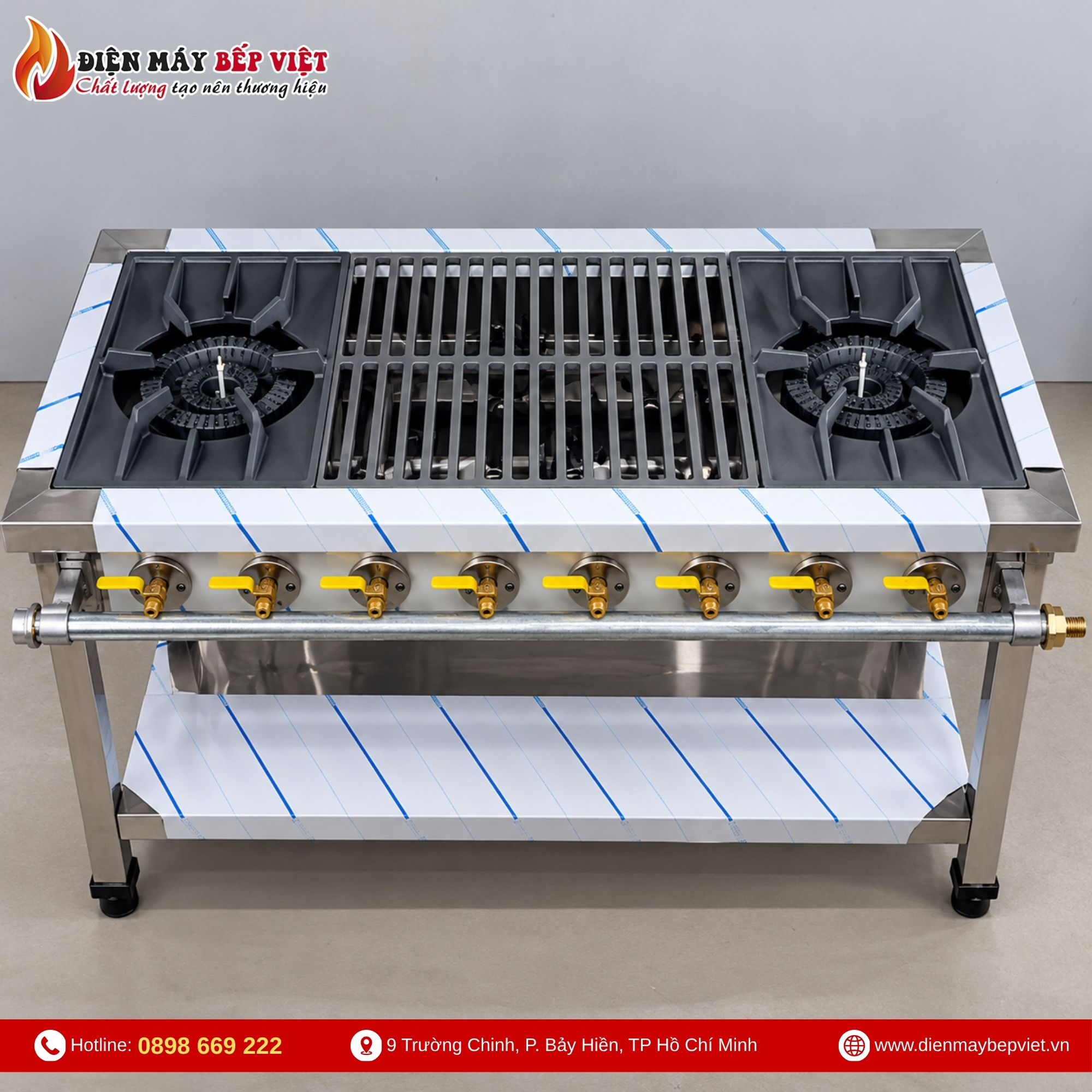 Bếp gas công nghiệp kết hợp họng lớn và họng nhỏ của Điện Máy Bếp Việt