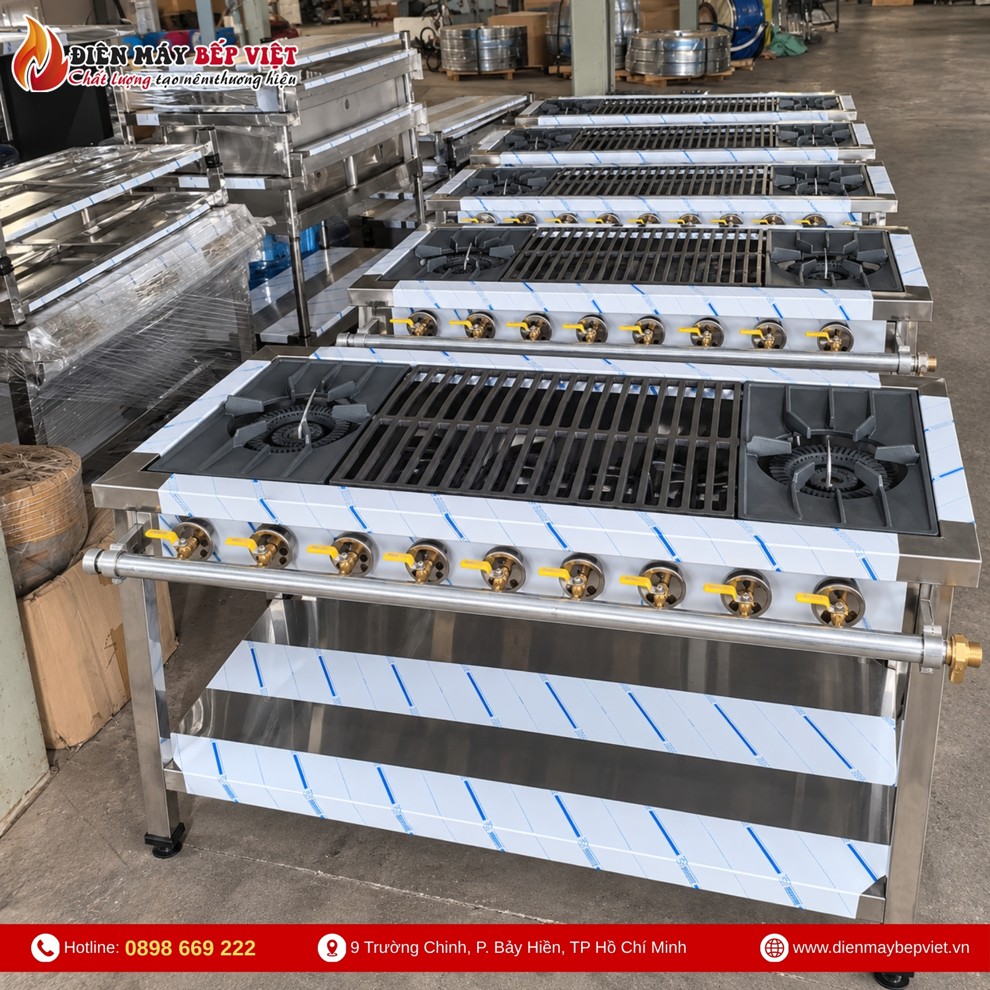 Bếp gas 2 họng lớn 4 họng nhỏ - hình ảnh sản phẩm