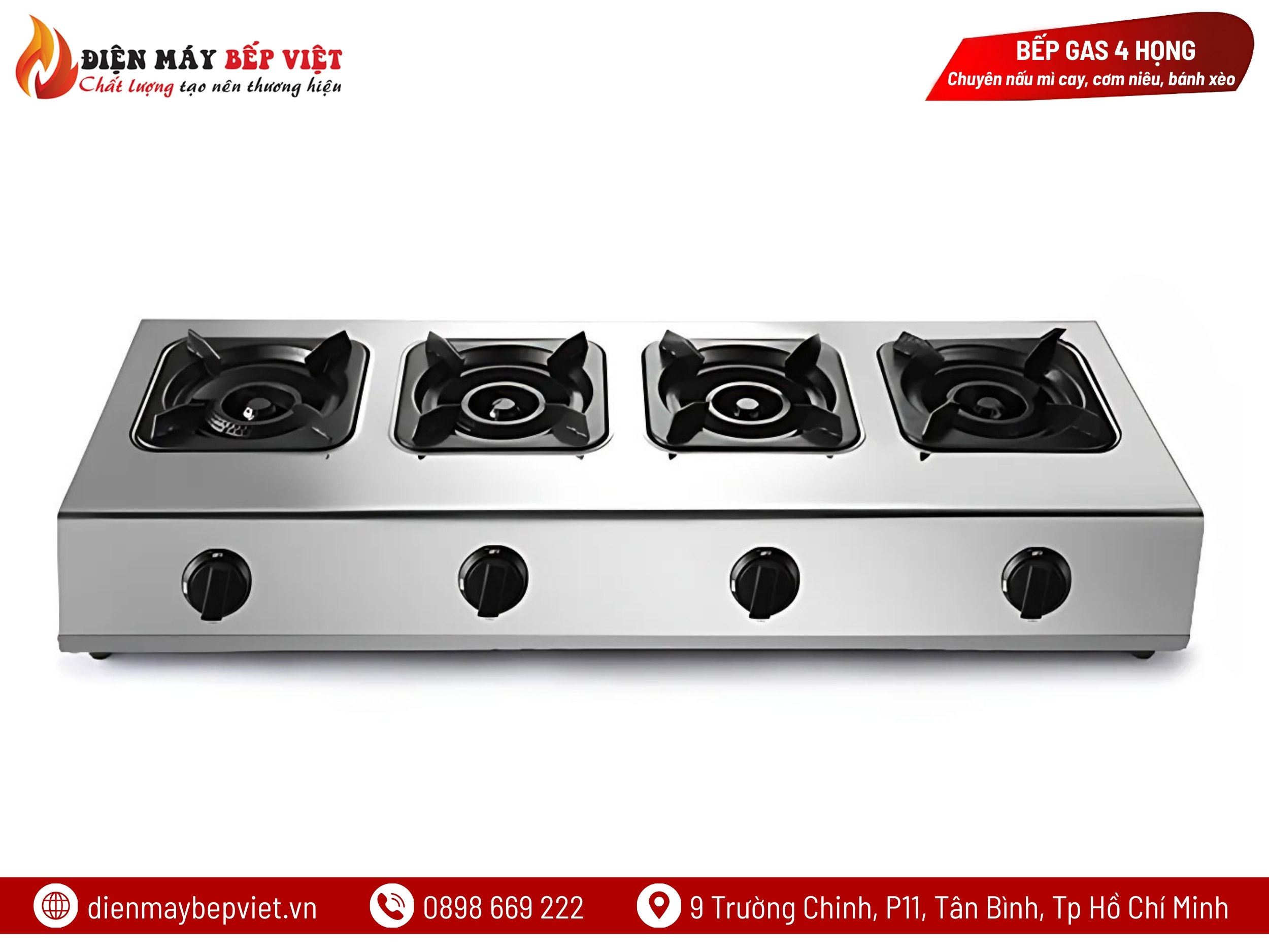 Bếp Gas Công Nghiệp 4 Họng BG04