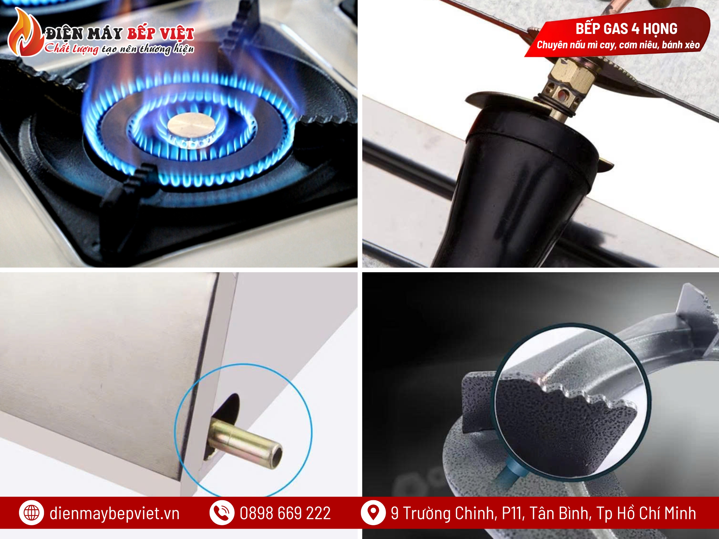 Bếp Gas Công Nghiệp 4 Họng BG04