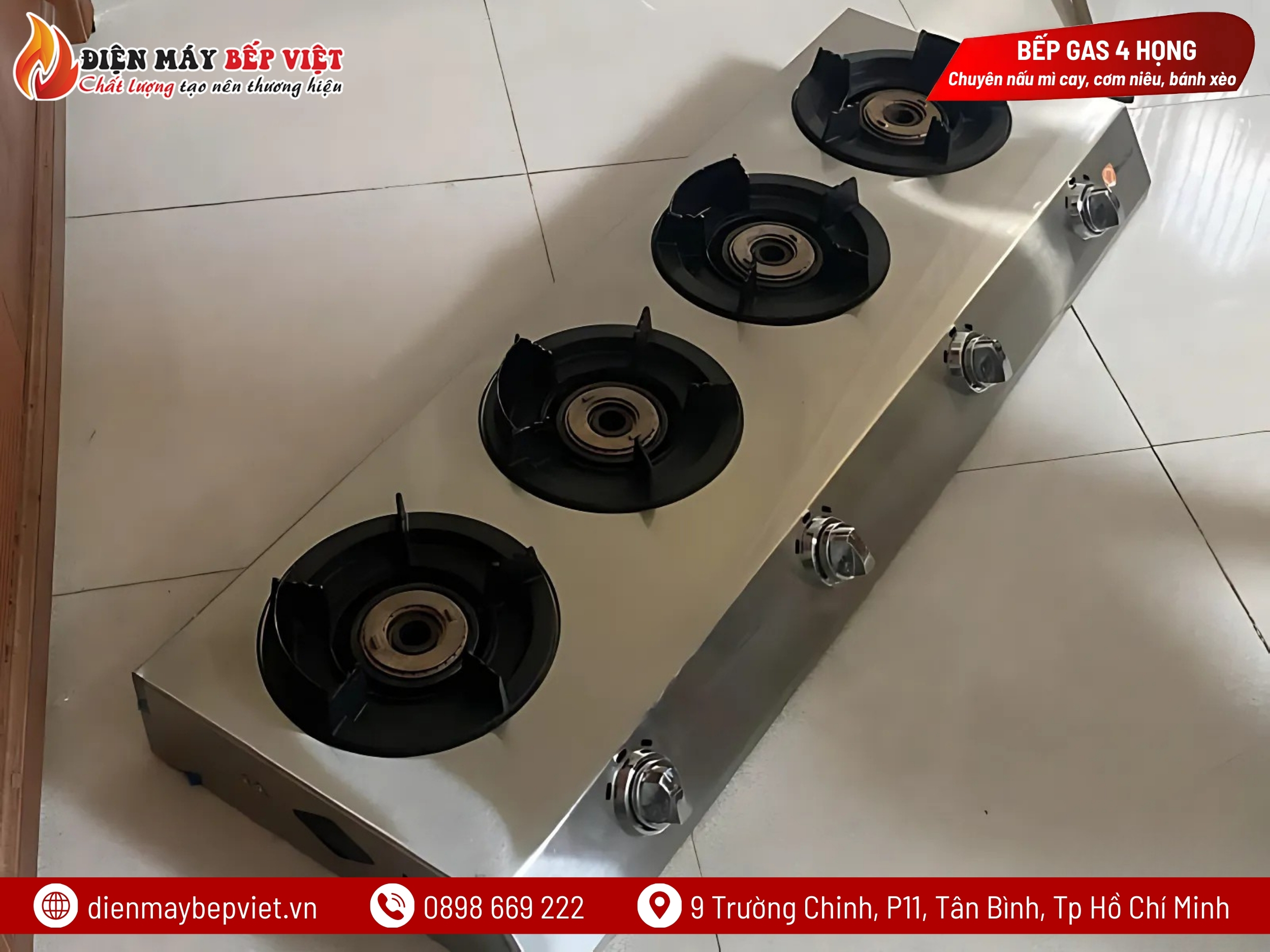 Bếp Gas Công Nghiệp 4 Họng BG04