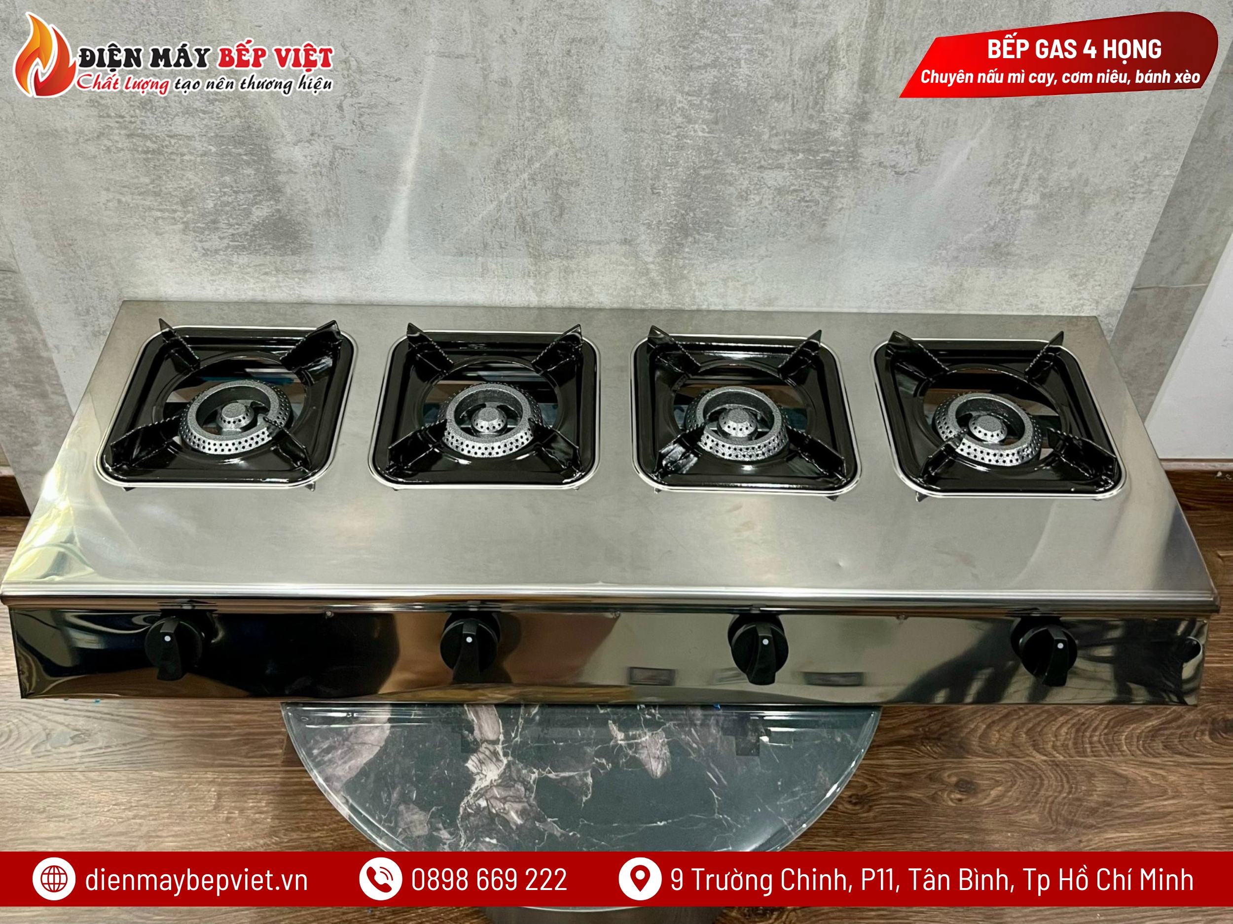 Bếp Gas Công Nghiệp 4 Họng BG04