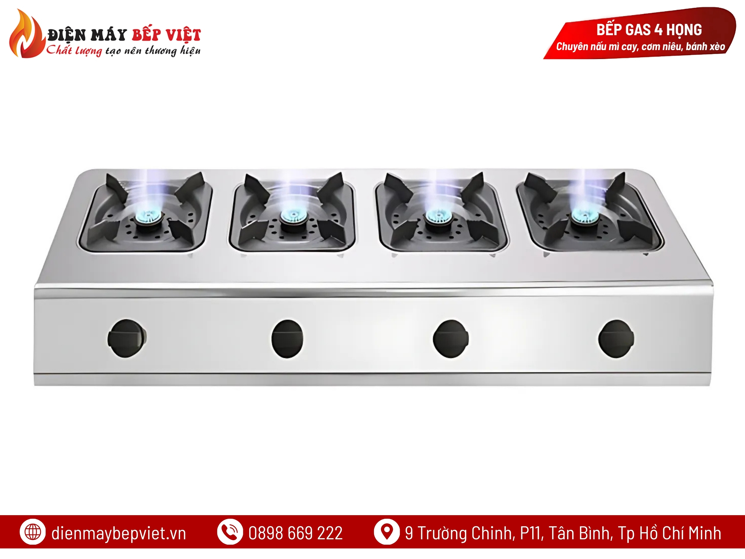 Bếp Gas Công Nghiệp 4 Họng BG04