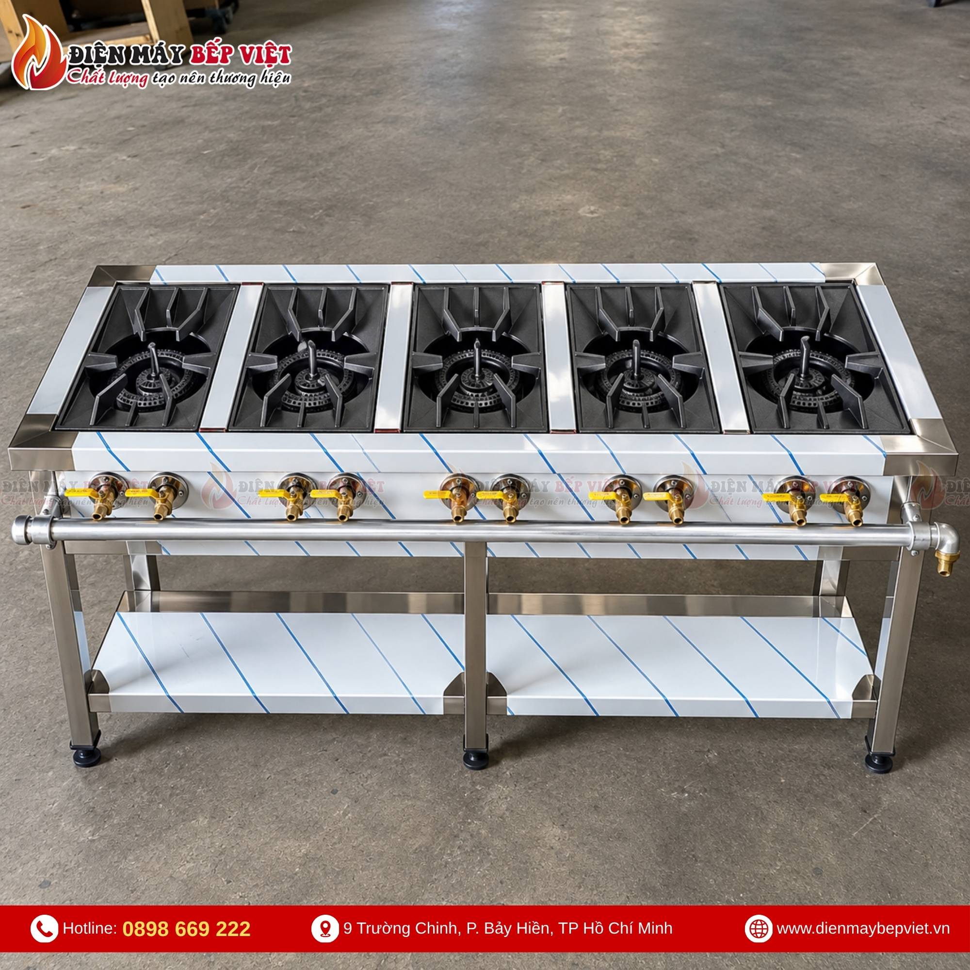Bếp Gas Công Nghiệp 5 Họng Lớn