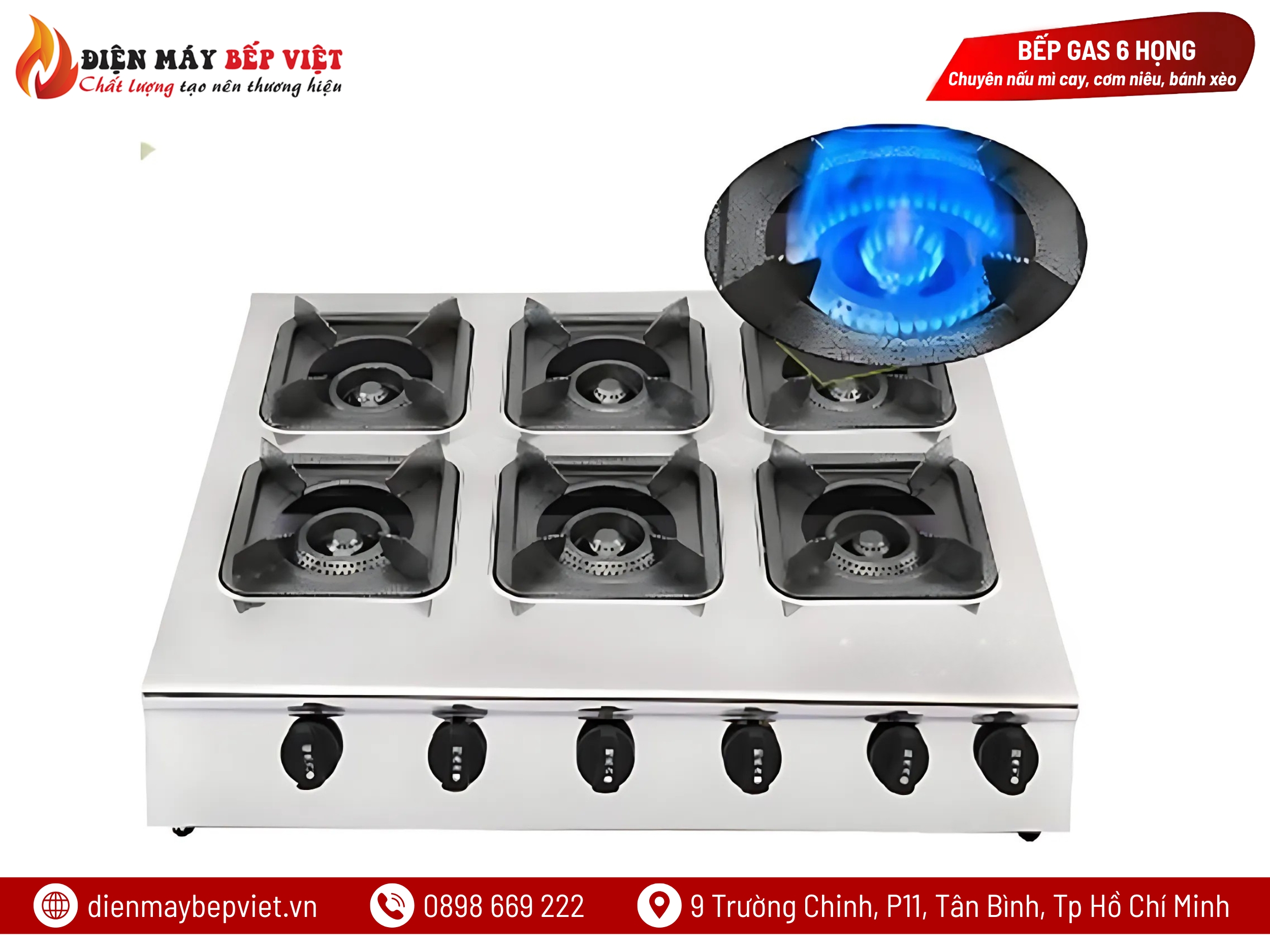 Bếp Gas Công Nghiệp 6 Họng BG06