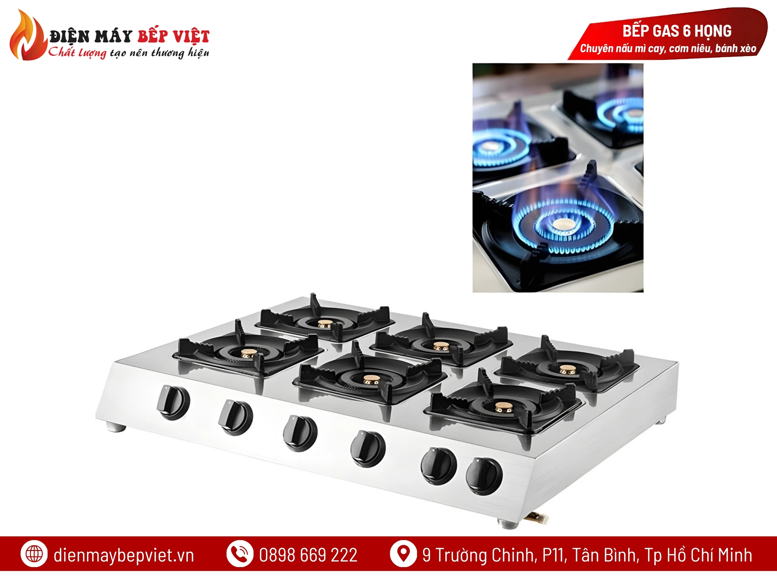 Bếp Gas Công Nghiệp 6 Họng BG06