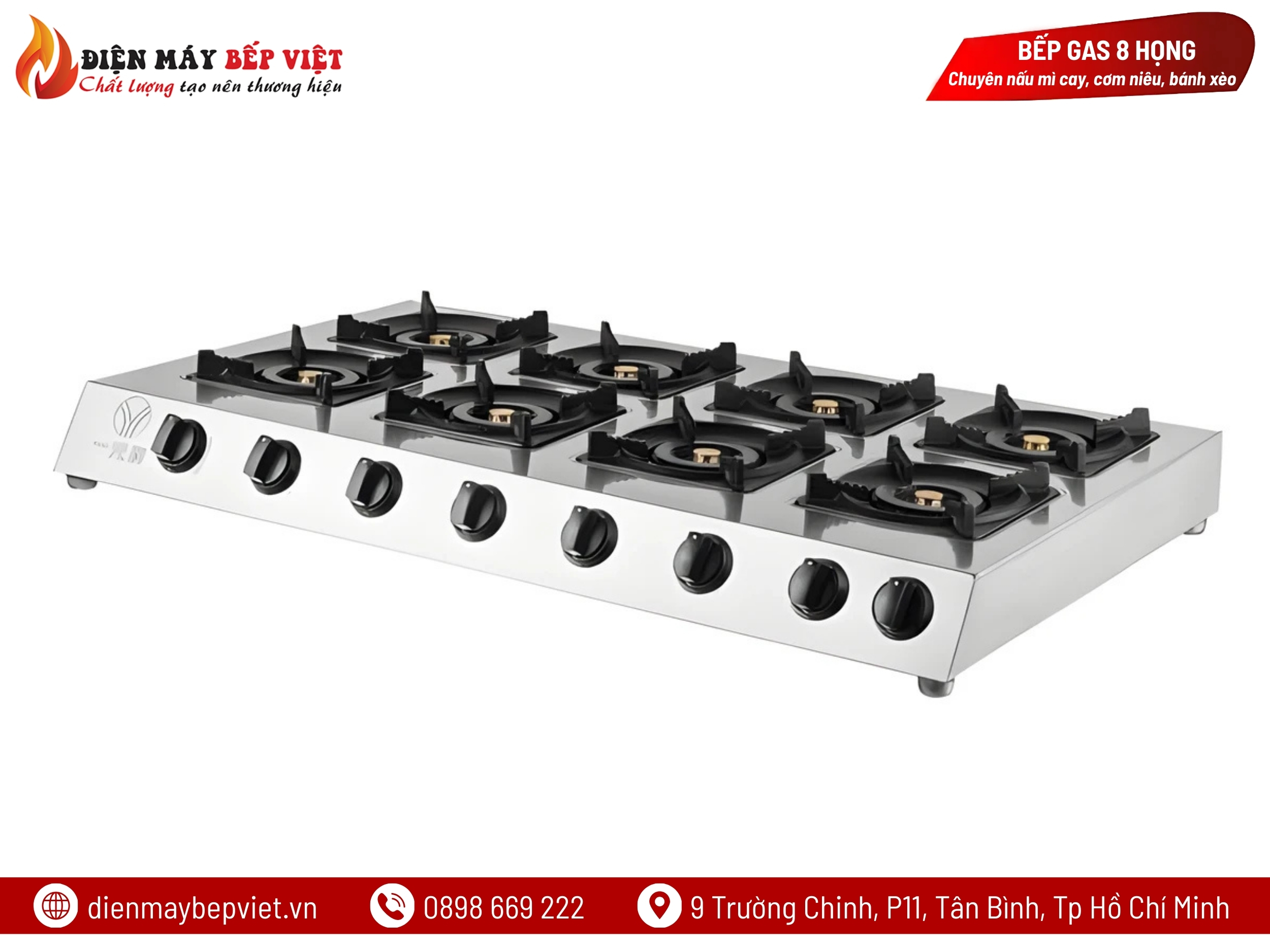 Bếp Gas Công Nghiệp 8 Họng BG08
