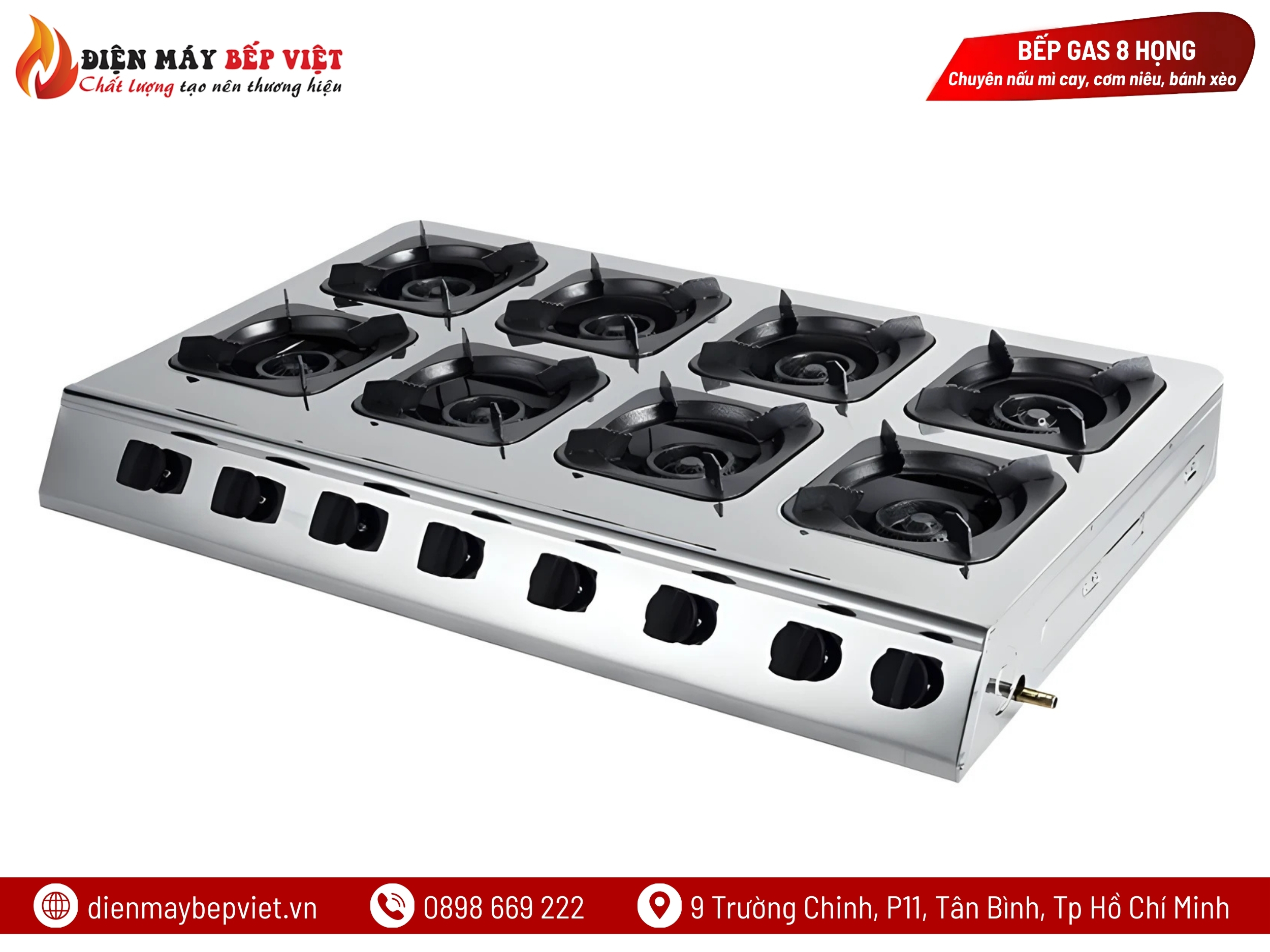 Bếp Gas Công Nghiệp 8 Họng BG08