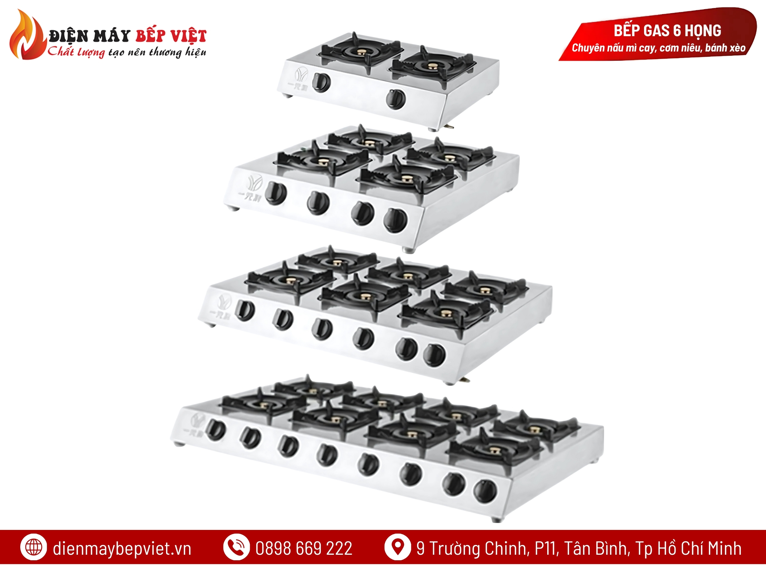 Bếp Gas Công Nghiệp 8 Họng BG08