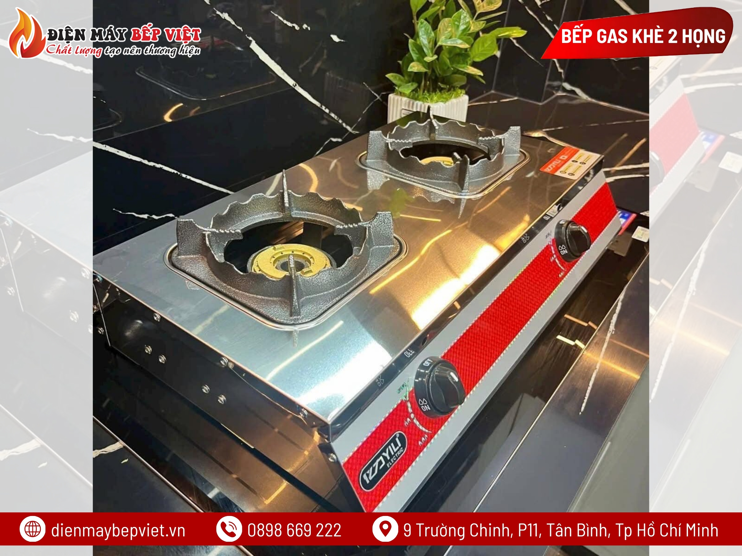 Bếp Gas Công Nghiệp Khè 2 Họng