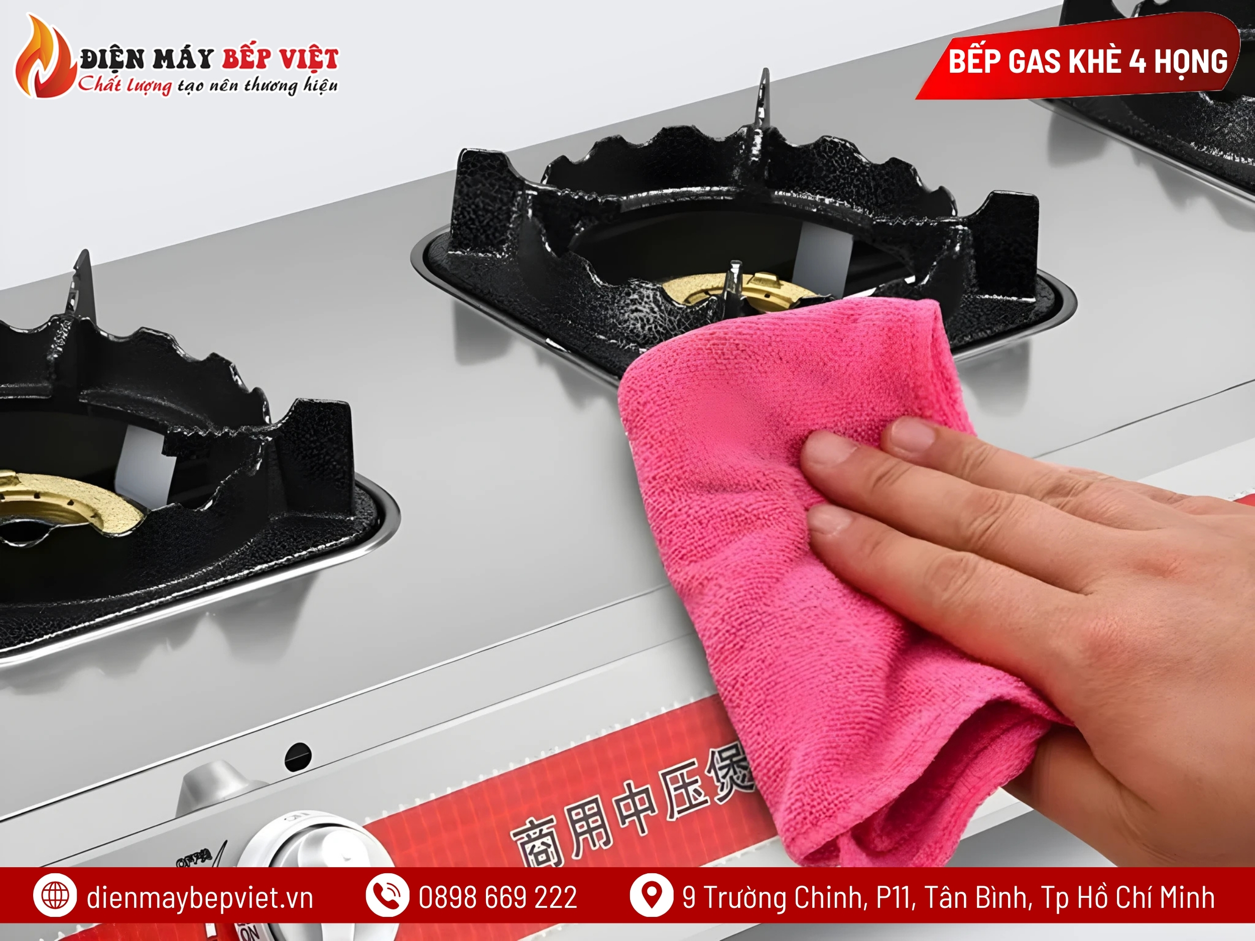 Bếp Gas Công Nghiệp Khè 4 Họng