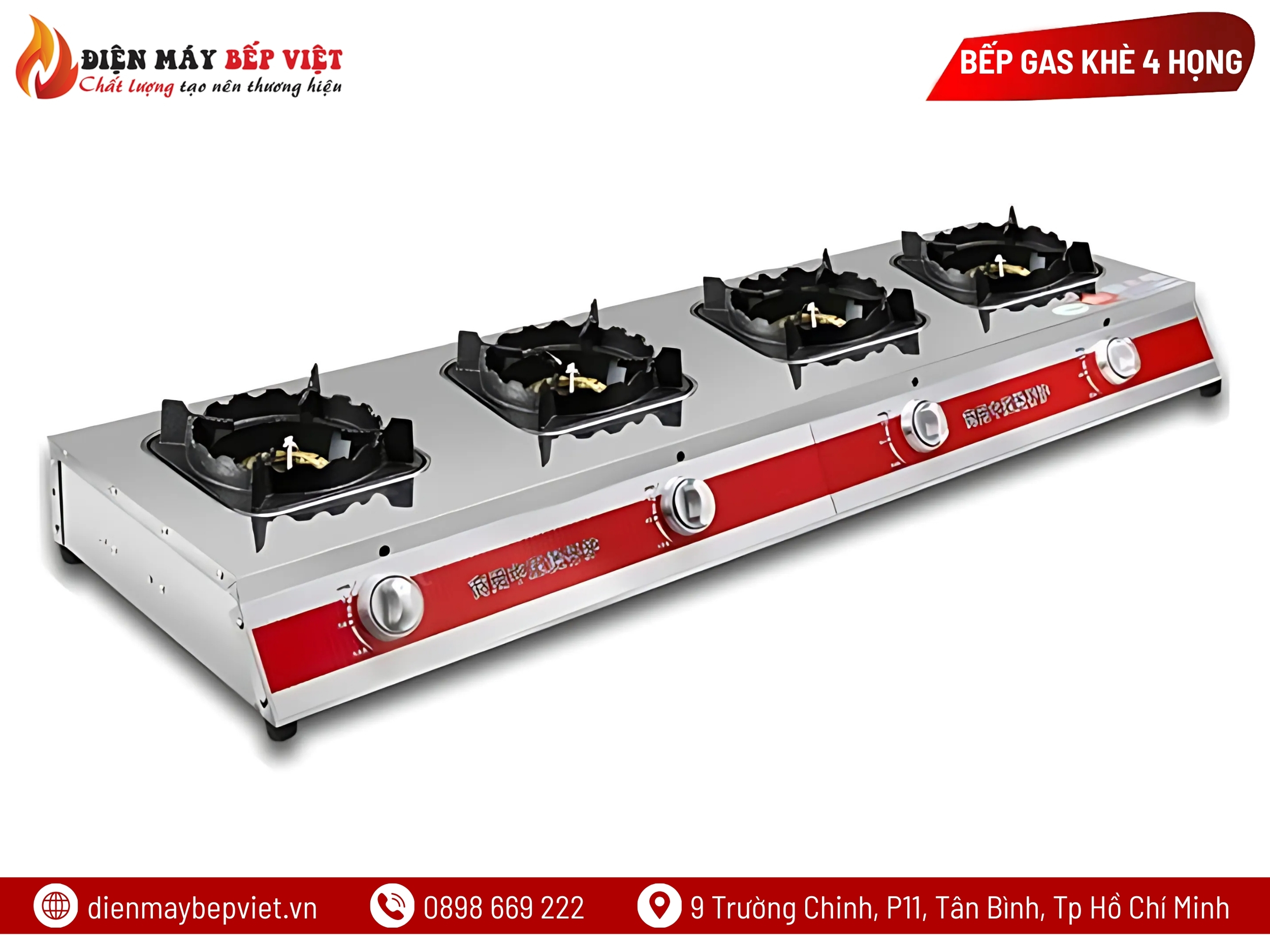 Bếp Gas Công Nghiệp Khè 4 Họng