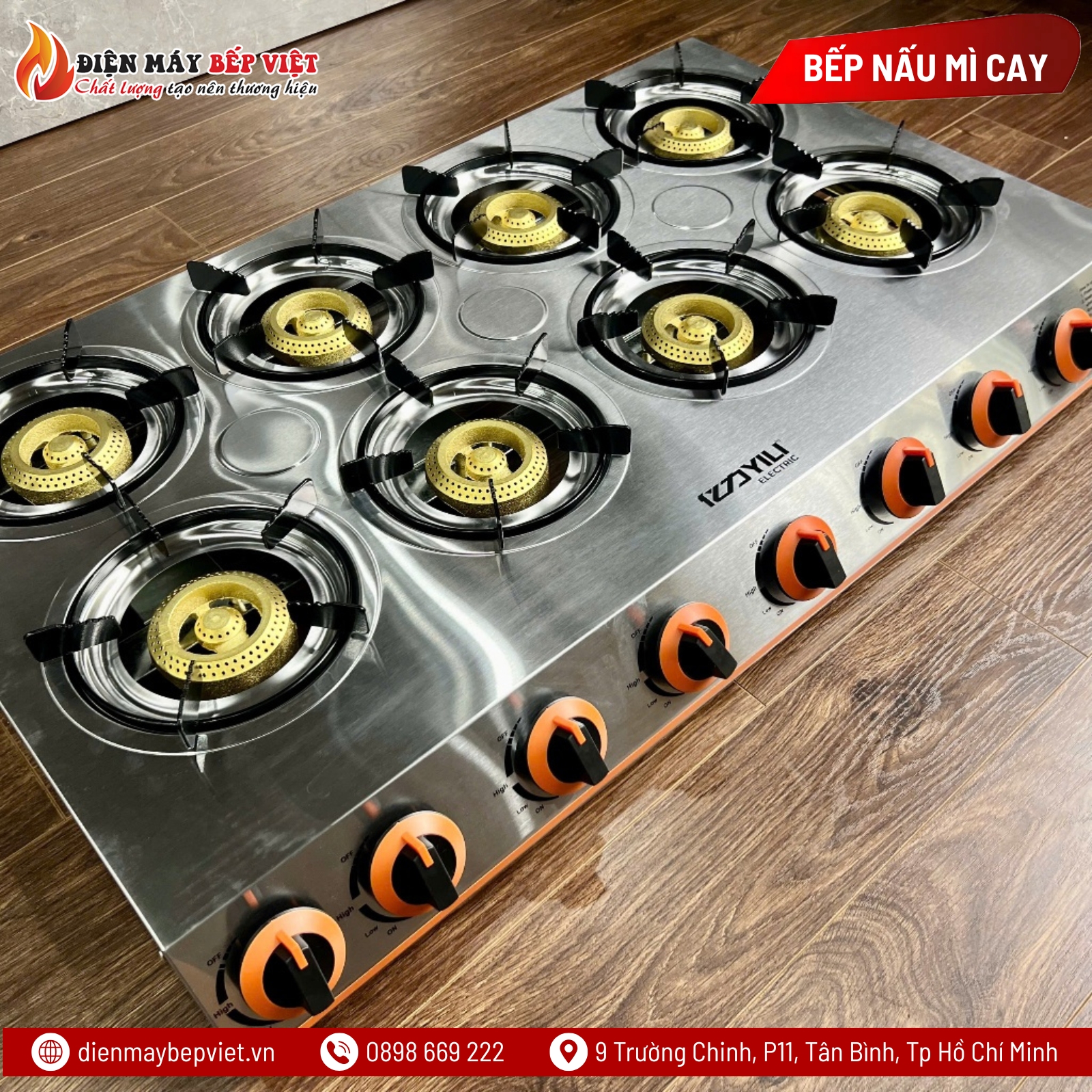 Bếp Gas Nấu Mì Cay 8 Họng BG08