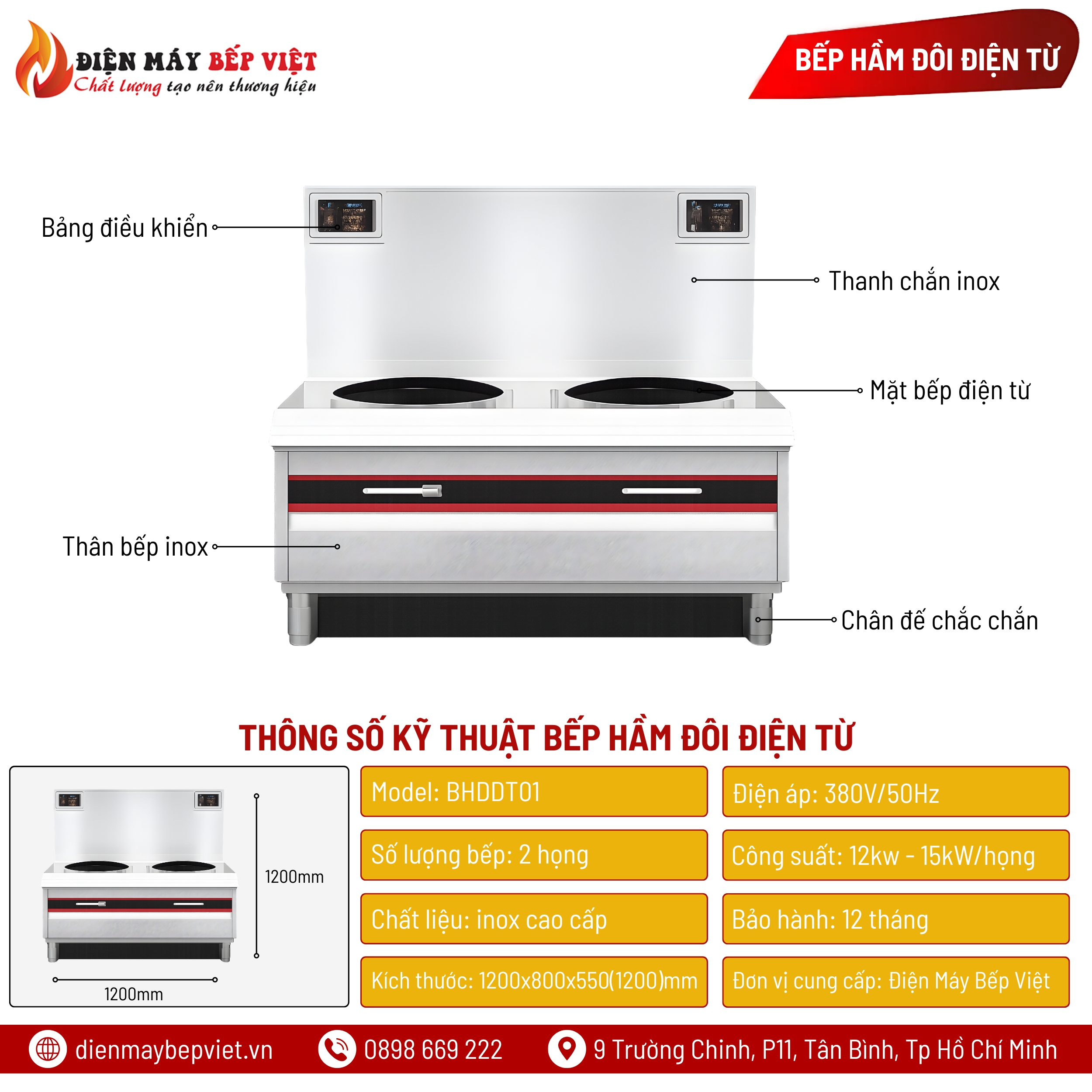 Bếp Hầm Đôi Điện Từ