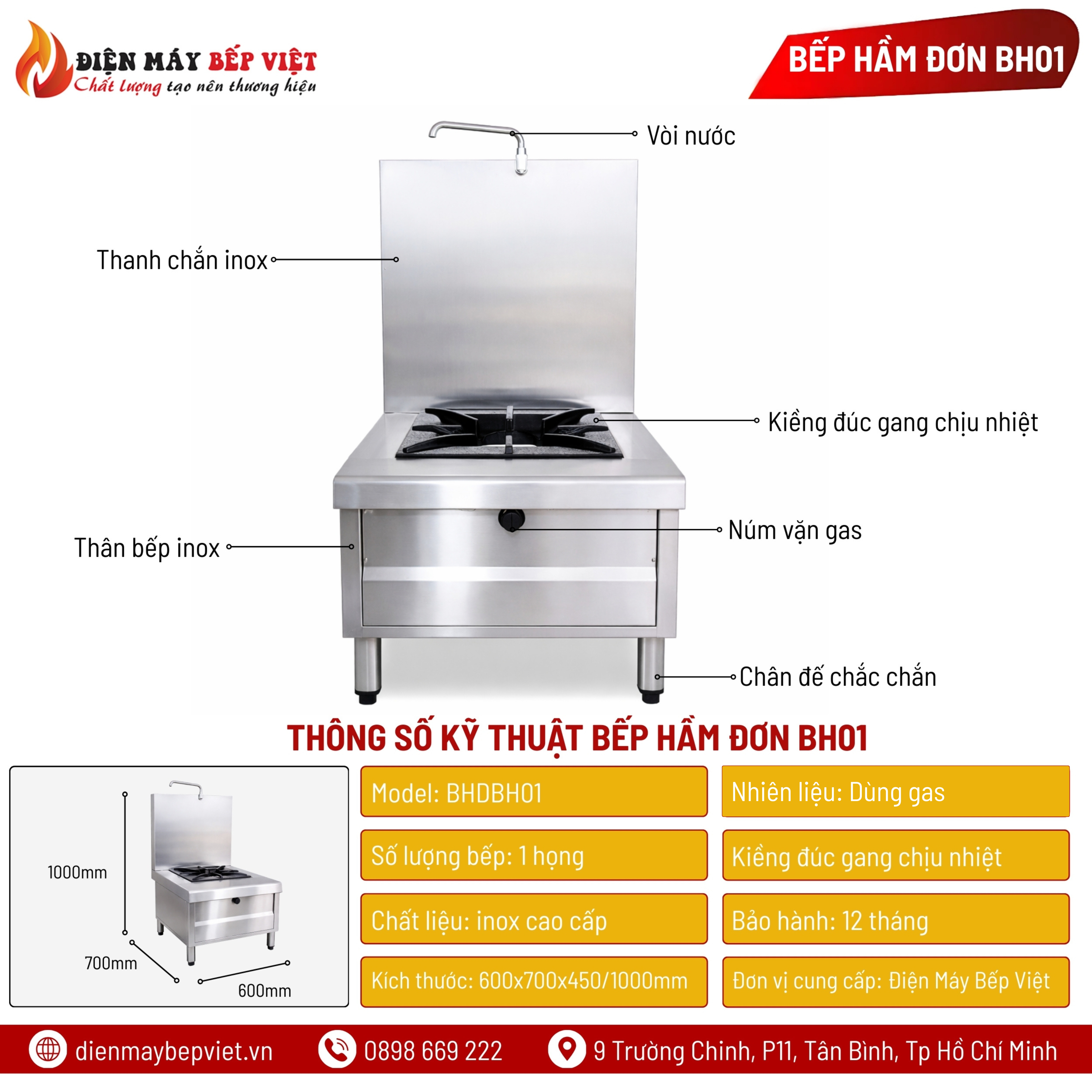 Bếp Hầm Đơn BH01
