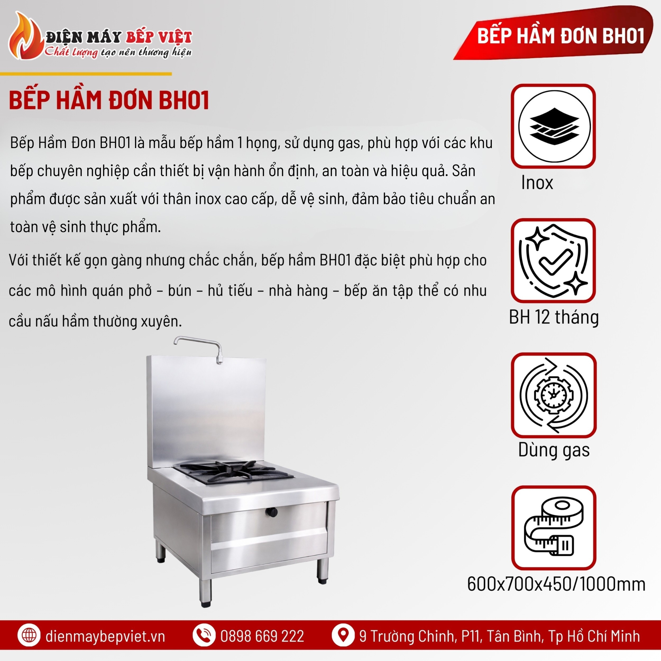 Bếp Hầm Đơn BH01