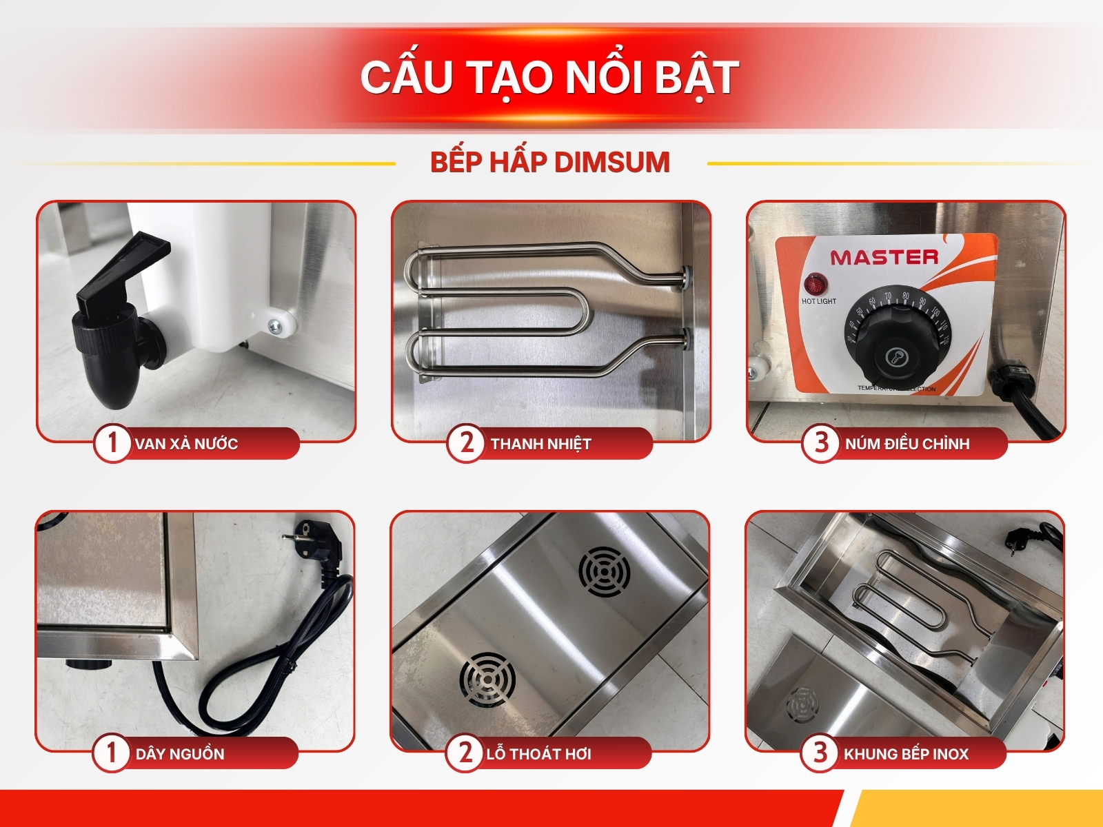 Bếp Hấp DimSum 2 Họng