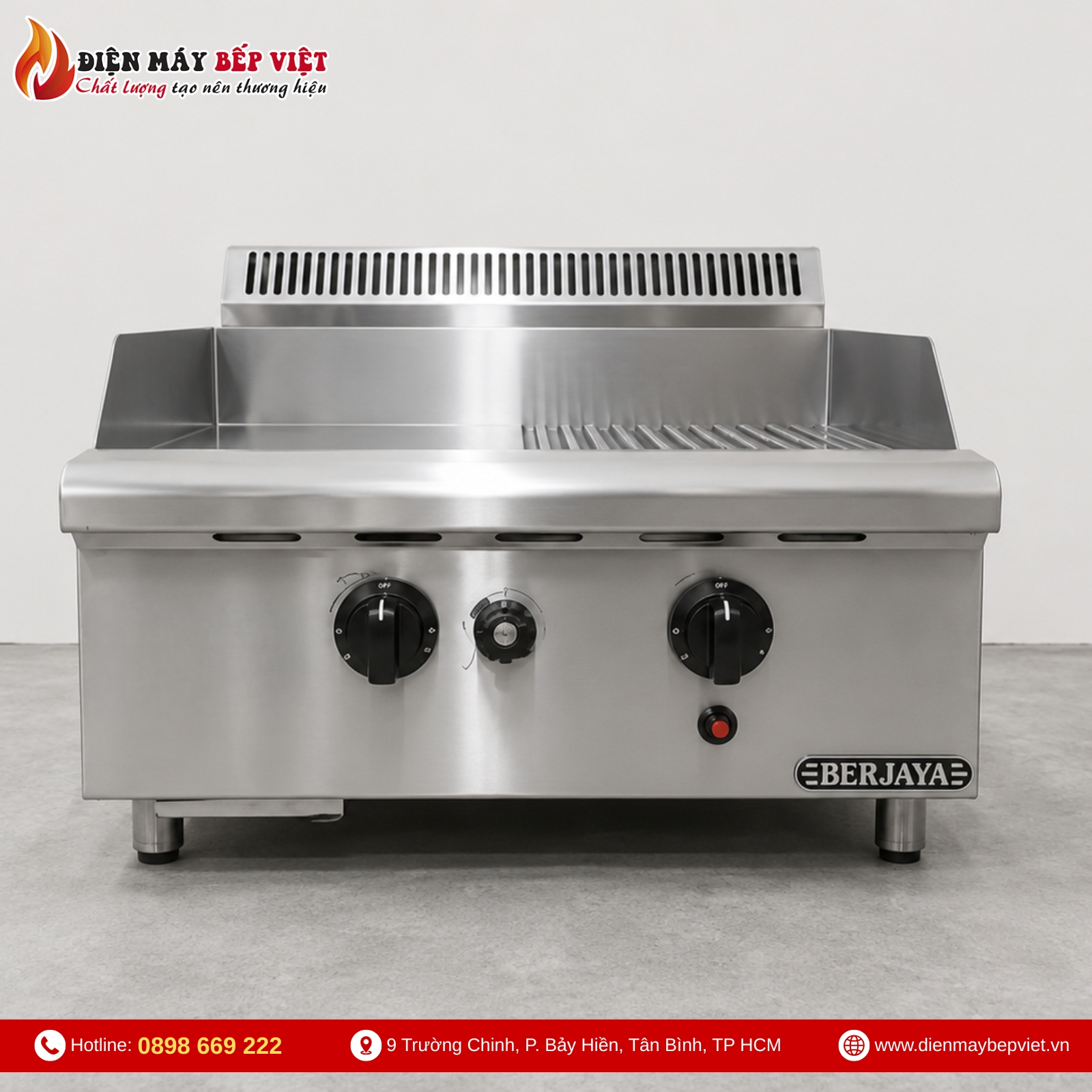 Bếp Nửa Phẳng Nửa Nhám Gas Berjaya GG2BHR-17