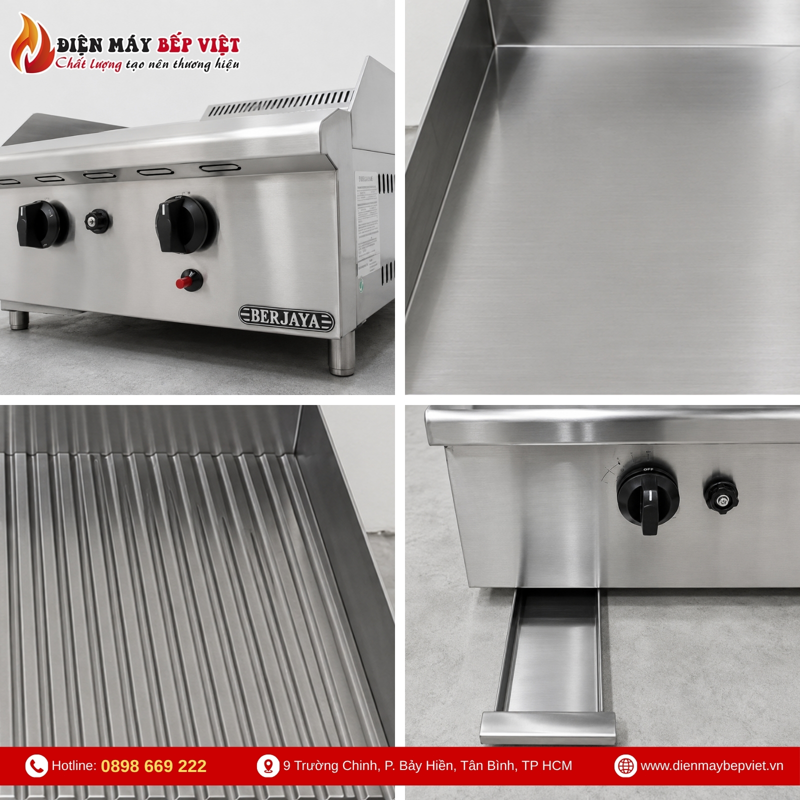 Bếp Nửa Phẳng Nửa Nhám Gas Berjaya GG2BHR-17